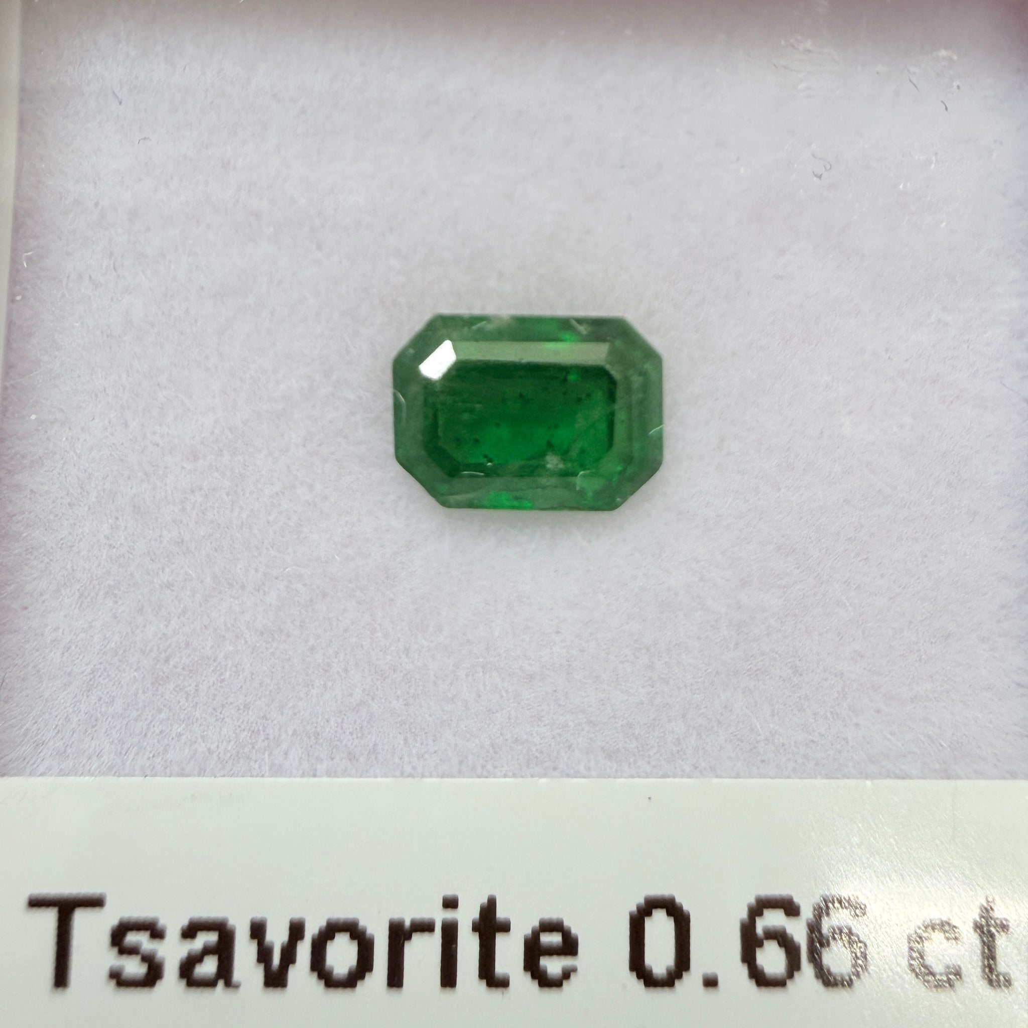 Tsavorite Garnet, 0.66ct, Kenya, Unheated Untreated, native cut.