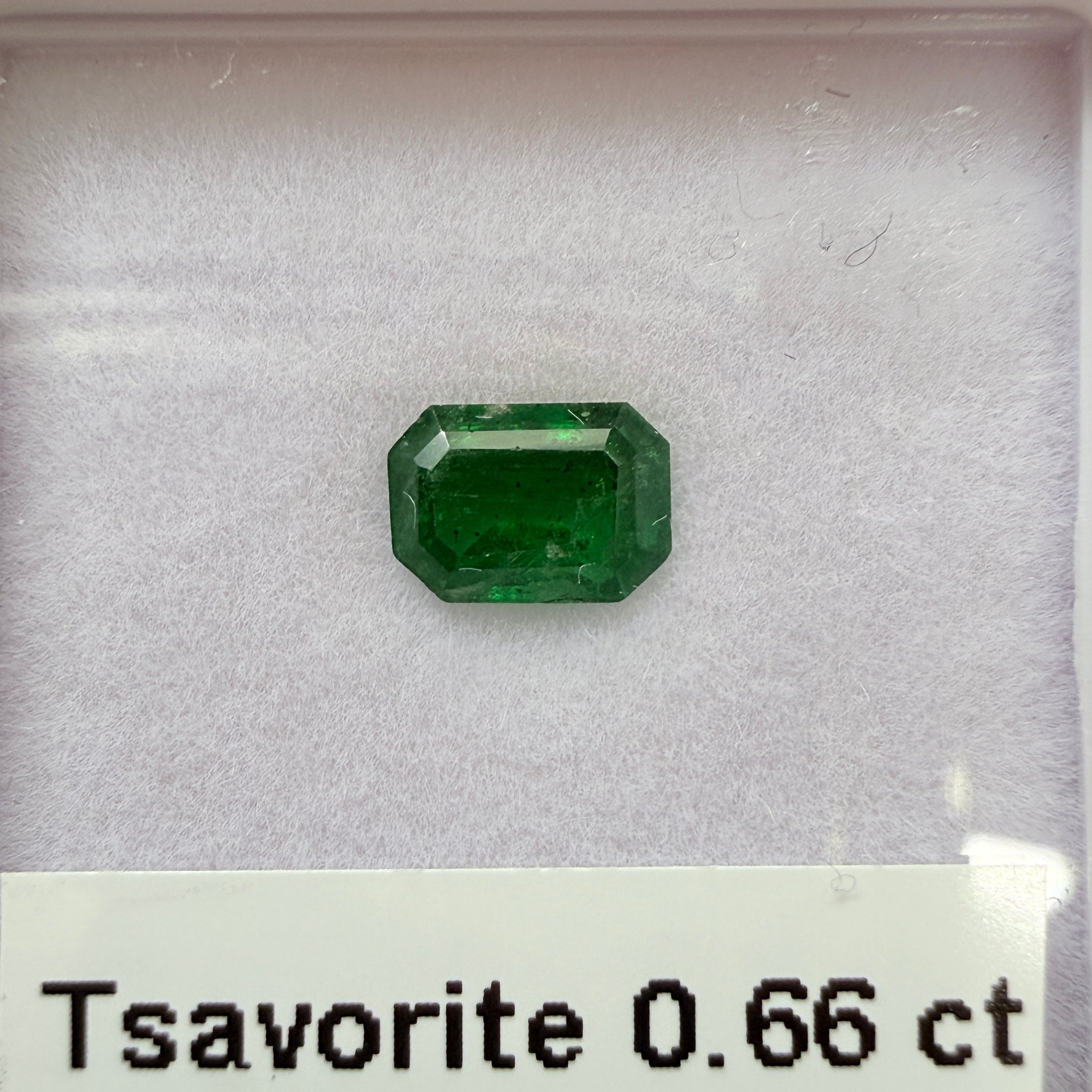 Tsavorite Garnet, 0.66ct, Kenya, Unheated Untreated, native cut.
