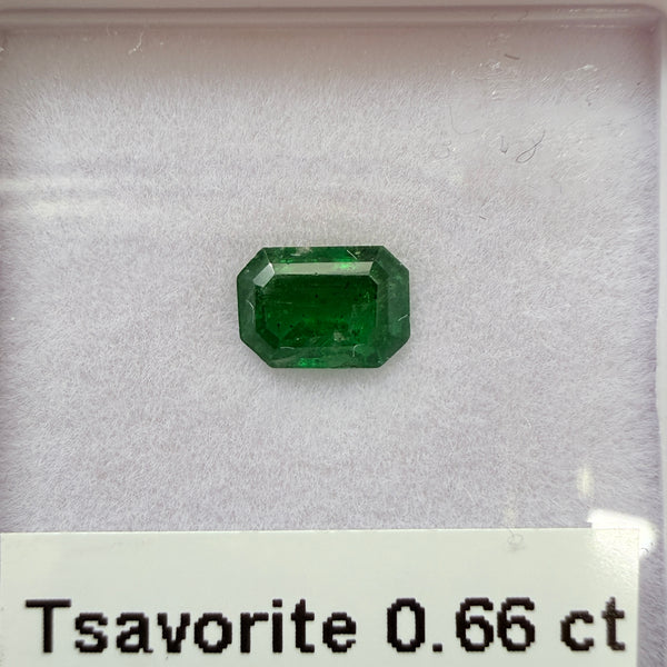 Tsavorite Garnet, 0.66ct, Kenya, Unheated Untreated, native cut.