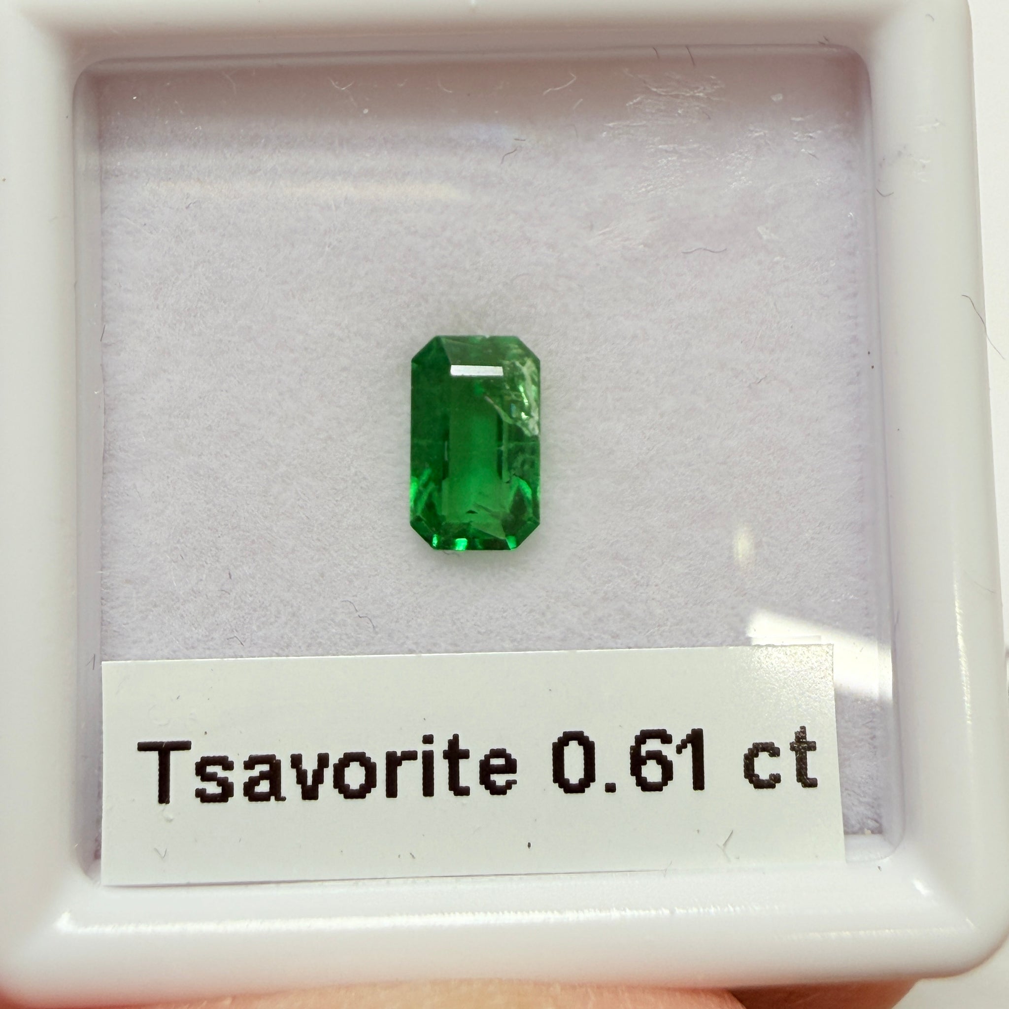 Tsavorite Garnet, 0.61ct, Kenya, Unheated Untreated, native cut.