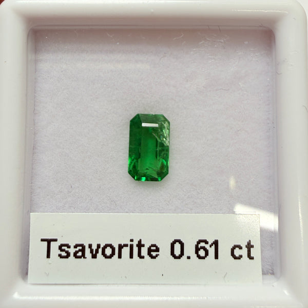 Tsavorite Garnet, 0.61ct, Kenya, Unheated Untreated, native cut.