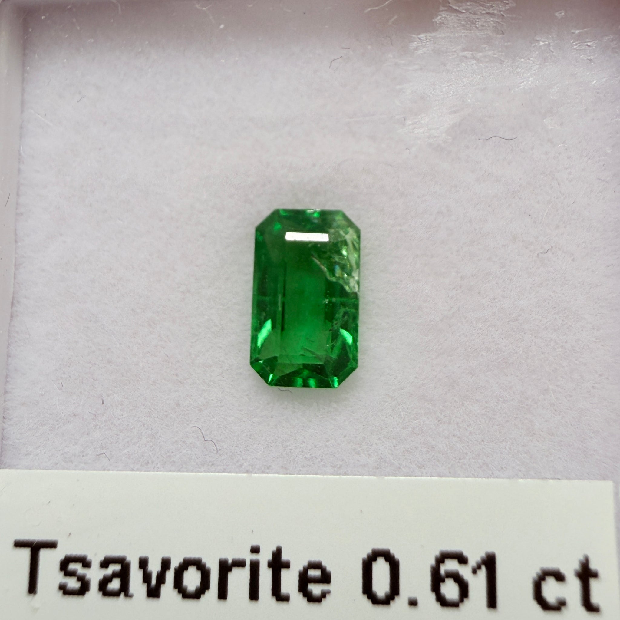 Tsavorite Garnet, 0.61ct, Kenya, Unheated Untreated, native cut.