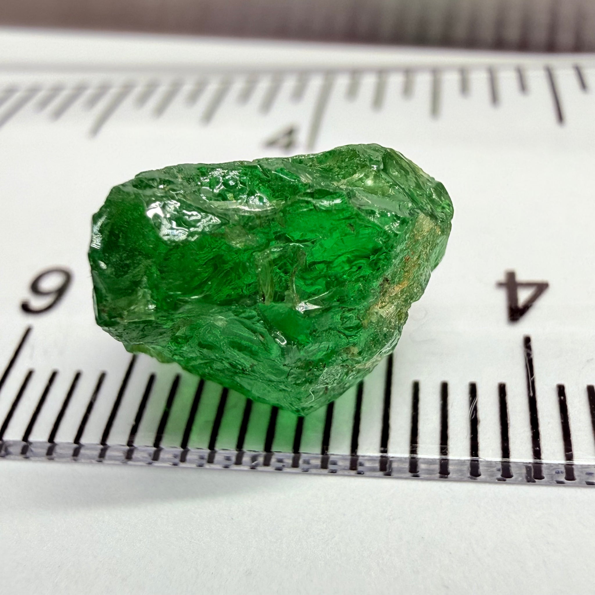 Tsavorite Garnet, 7.82ct, Tanzania, Untreated Unheated. Slightly included with slight veils