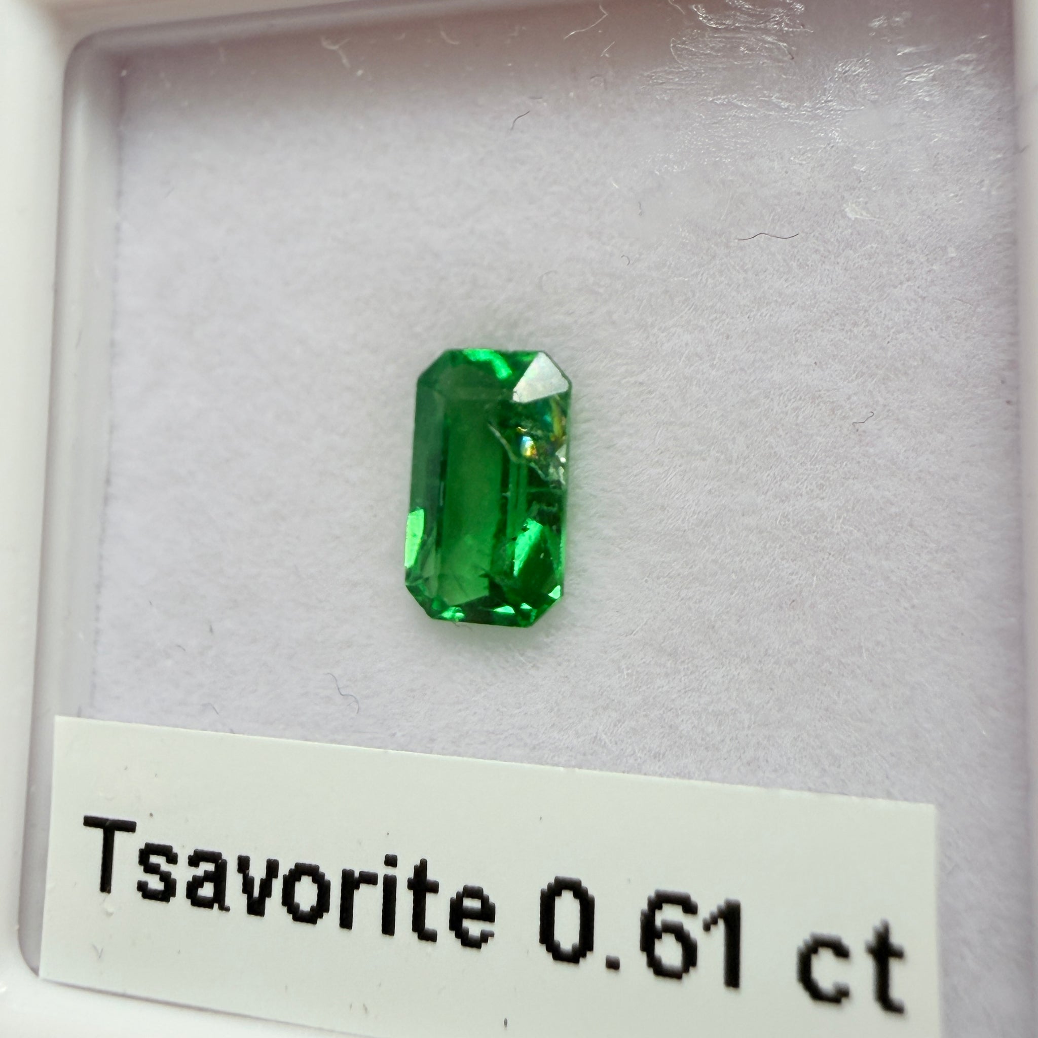 Tsavorite Garnet, 0.61ct, Kenya, Unheated Untreated, native cut.