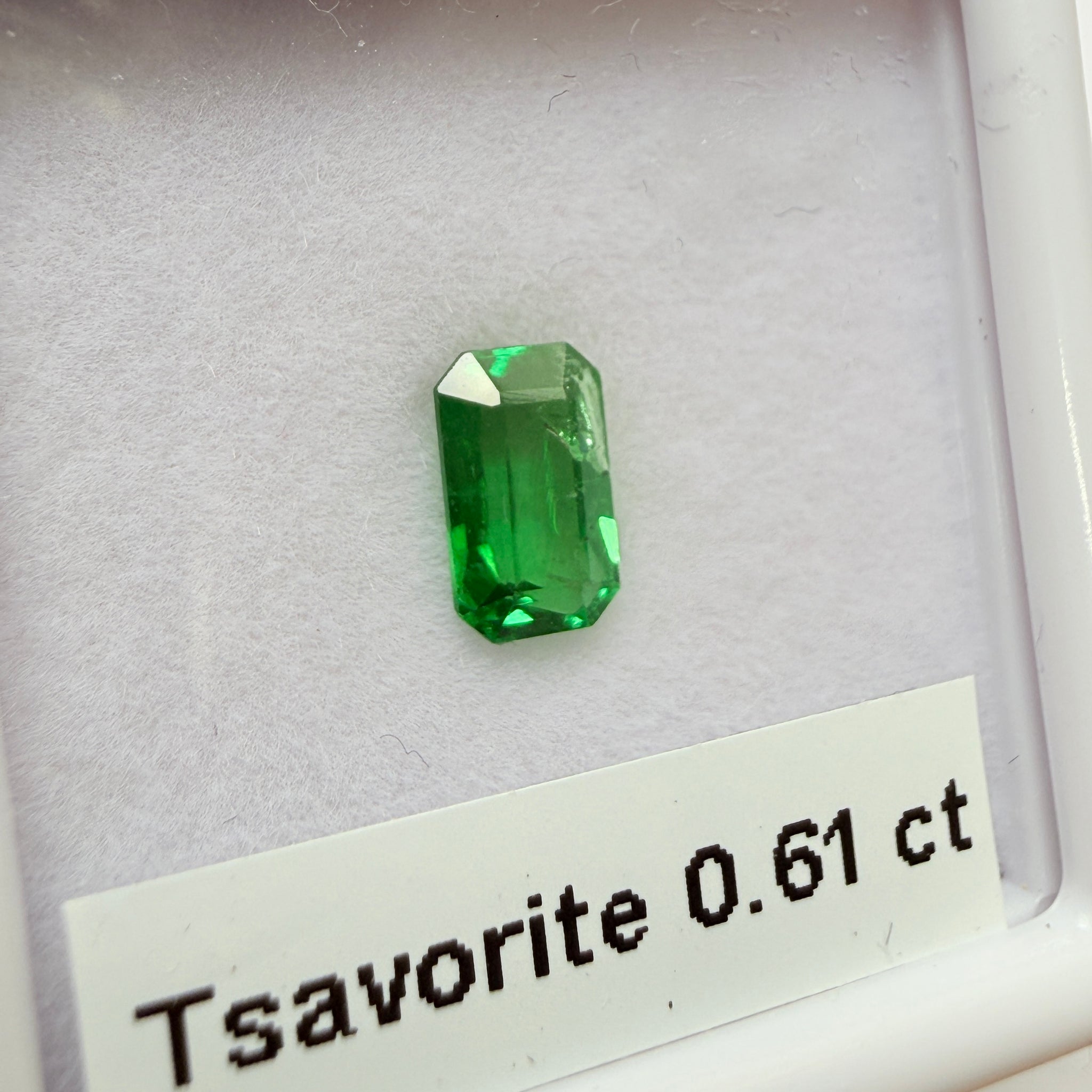 Tsavorite Garnet, 0.61ct, Kenya, Unheated Untreated, native cut.