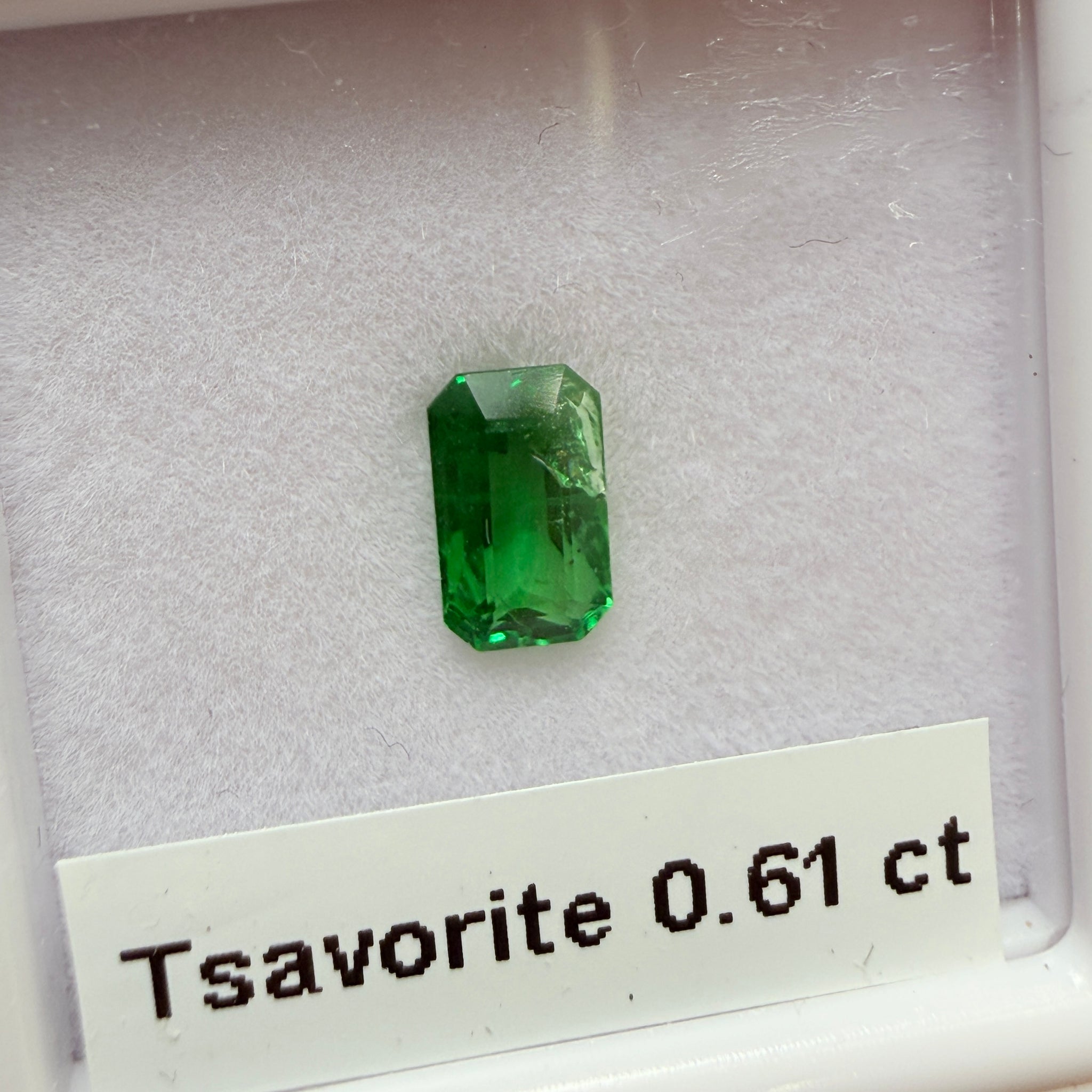 Tsavorite Garnet, 0.61ct, Kenya, Unheated Untreated, native cut.
