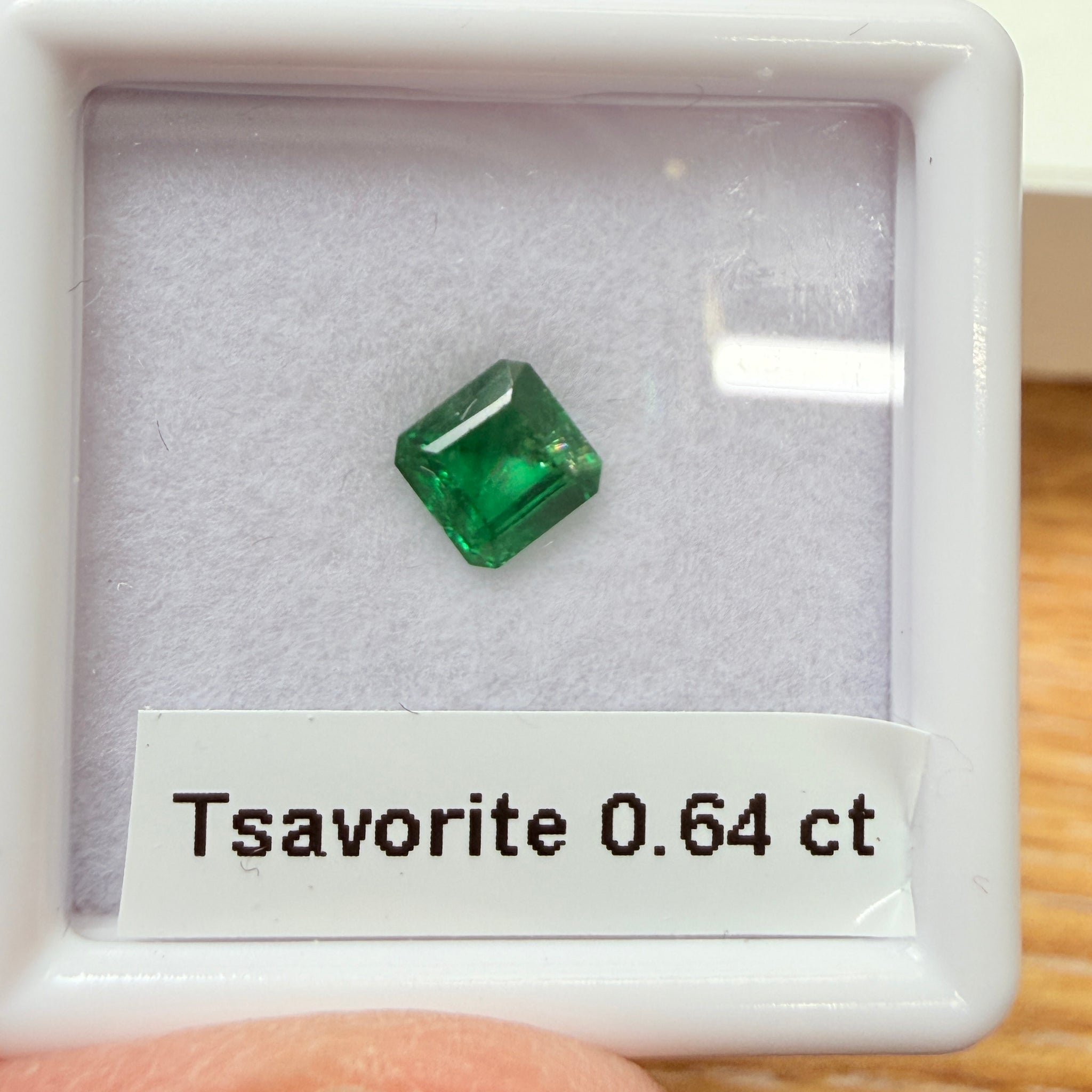 Tsavorite Garnet, 0.64ct, Kenya, Unheated Untreated, native cut.