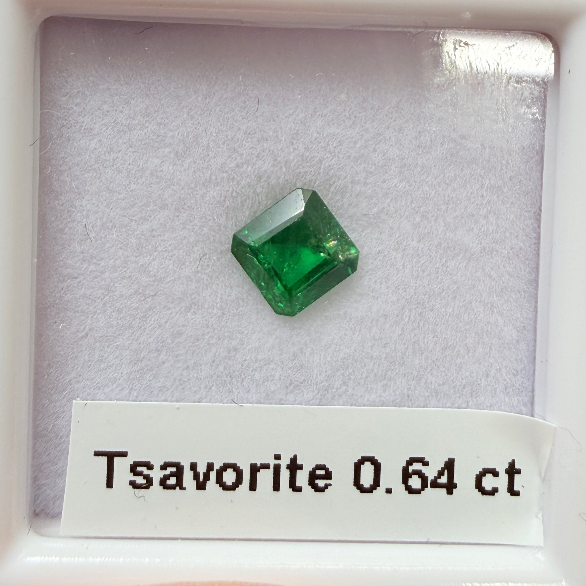 Tsavorite Garnet, 0.64ct, Kenya, Unheated Untreated, native cut.