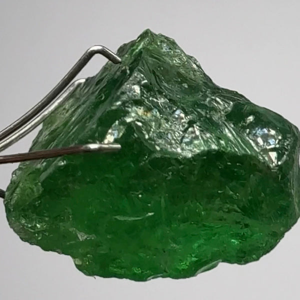 Tsavorite Garnet, 10.94ct, Tanzania, Untreated Unheated. Heavily veiled