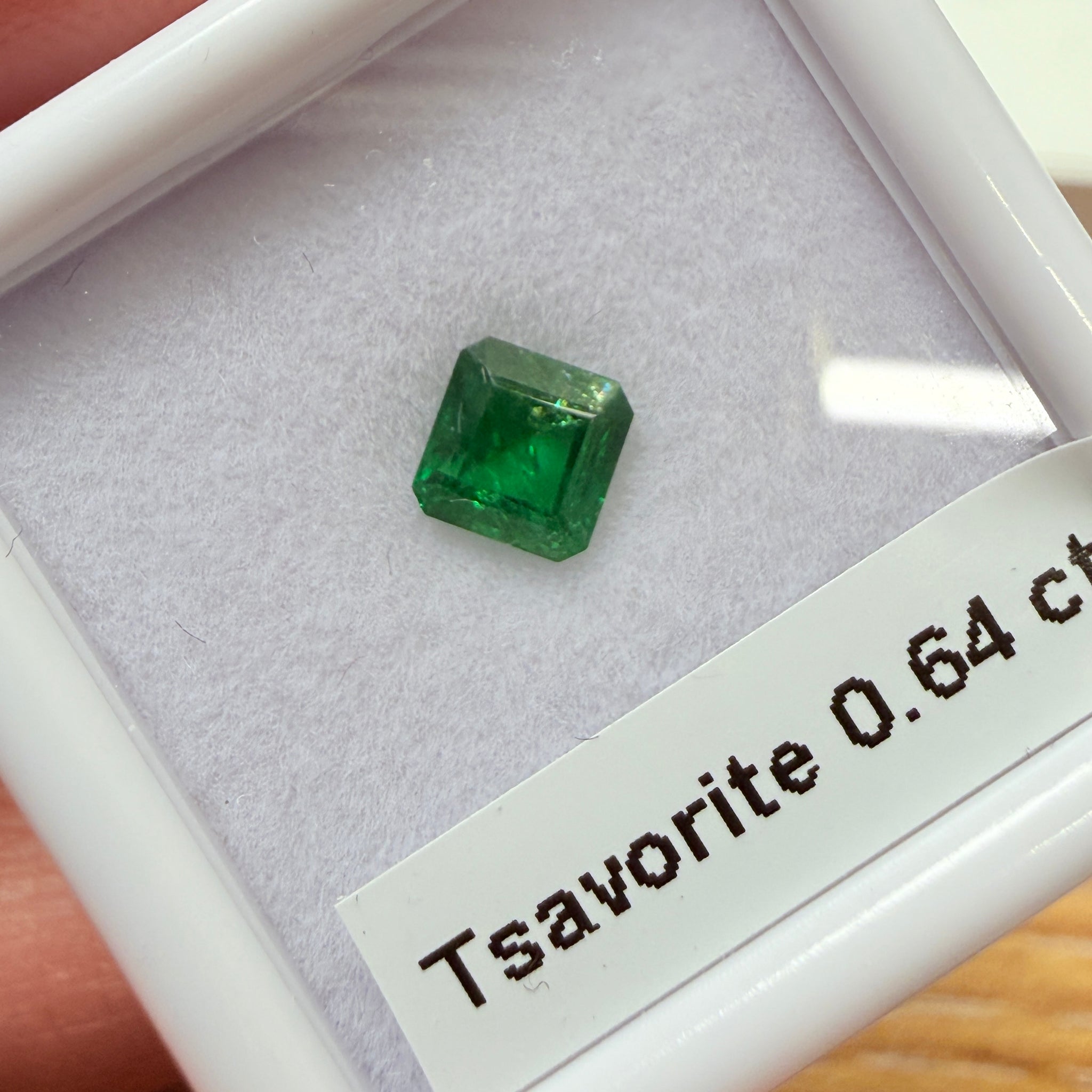 Tsavorite Garnet, 0.64ct, Kenya, Unheated Untreated, native cut.