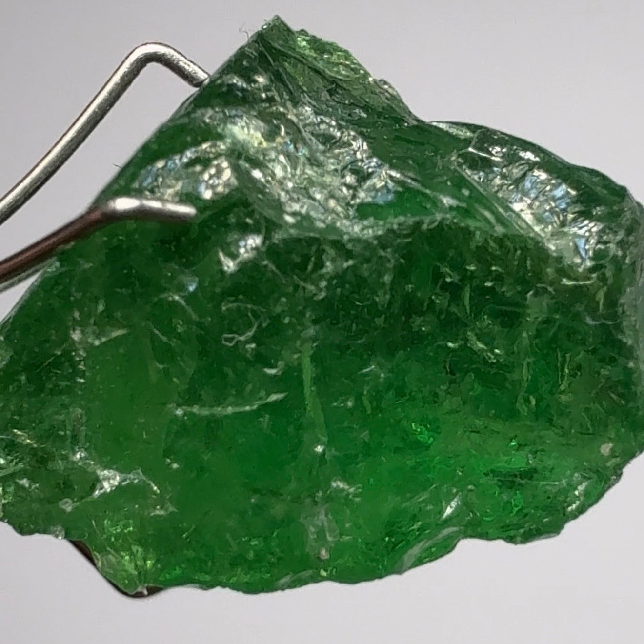 Tsavorite Garnet, 10.94ct, Tanzania, Untreated Unheated. Heavily veiled