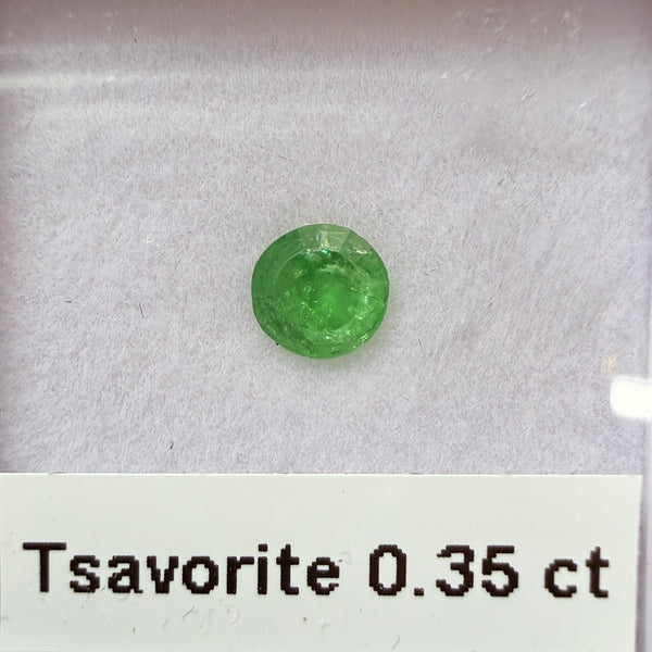 Tsavorite Garnet, 0.35ct, Kenya, Unheated Untreated, native cut.