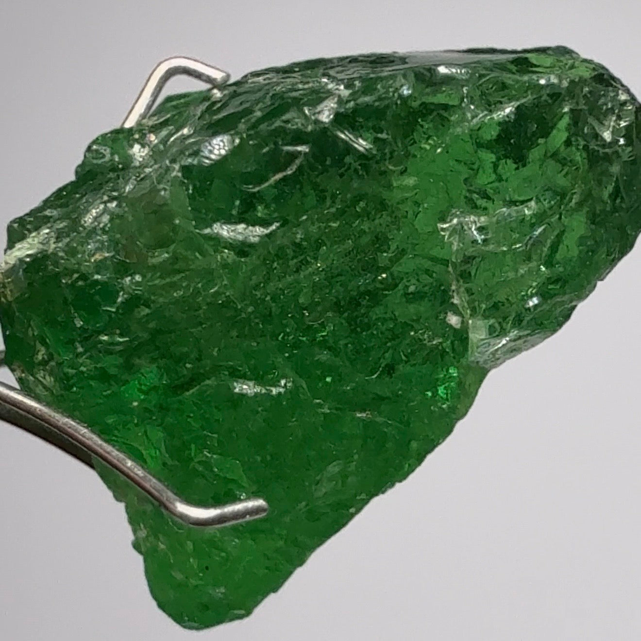 Tsavorite Garnet, 10.94ct, Tanzania, Untreated Unheated. Heavily veiled