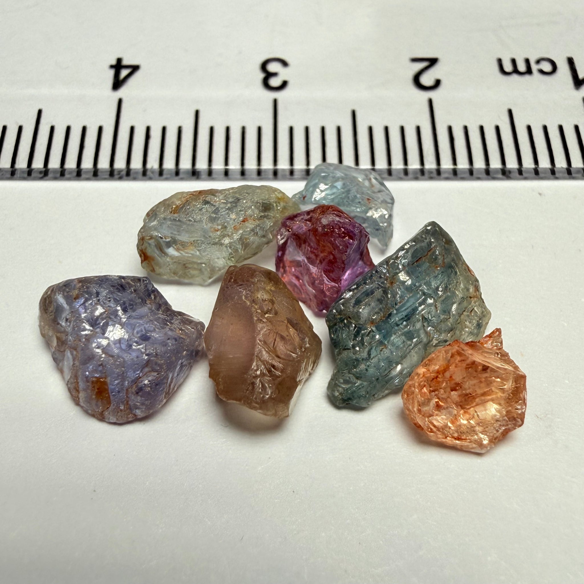 Umba Sapphire Lot, 11.88ct, Umba Valley, Tanzania, Untreated Unheated, slightly to moderately included, 0.77ct-2.38ct