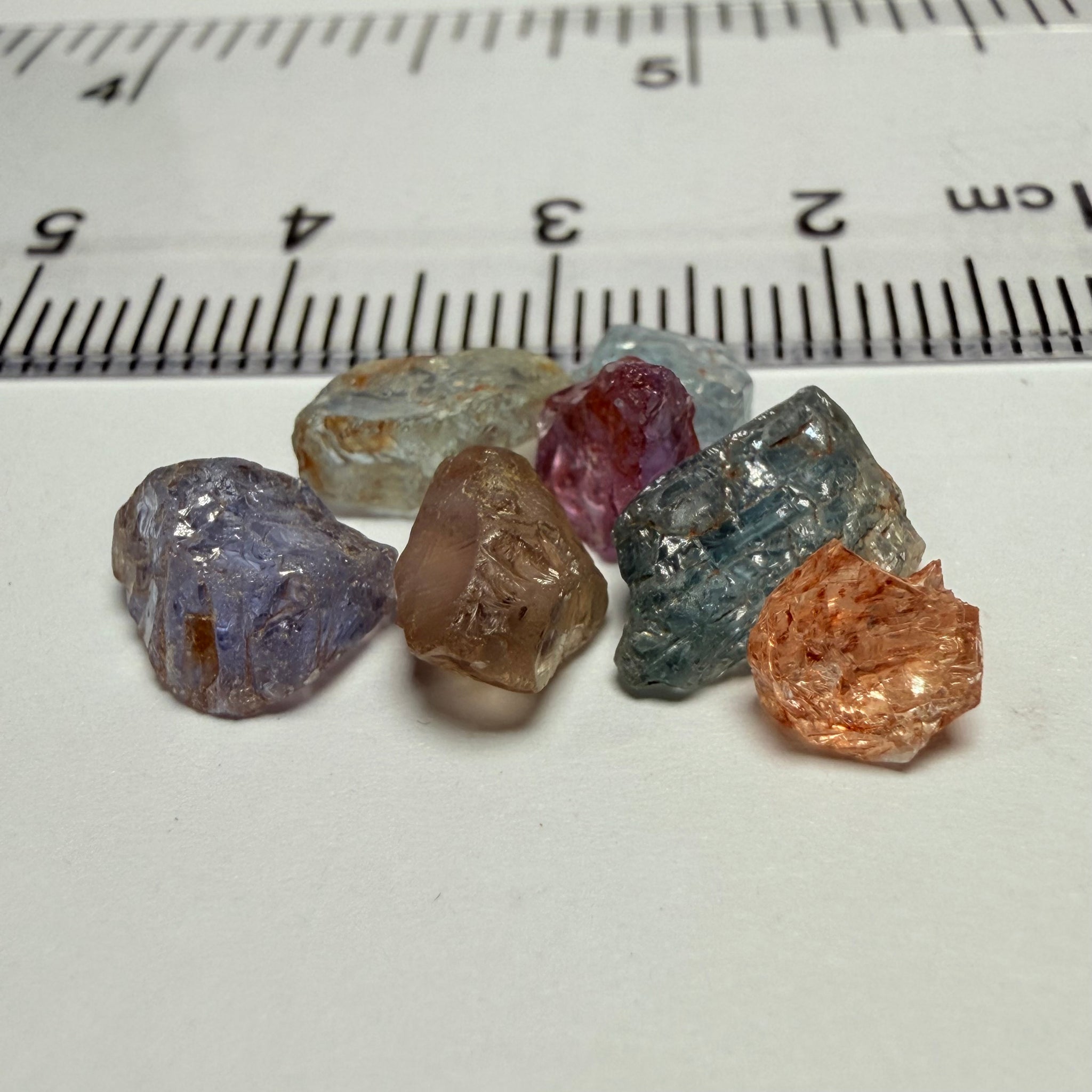 Umba Sapphire Lot, 11.88ct, Umba Valley, Tanzania, Untreated Unheated, slightly to moderately included, 0.77ct-2.38ct