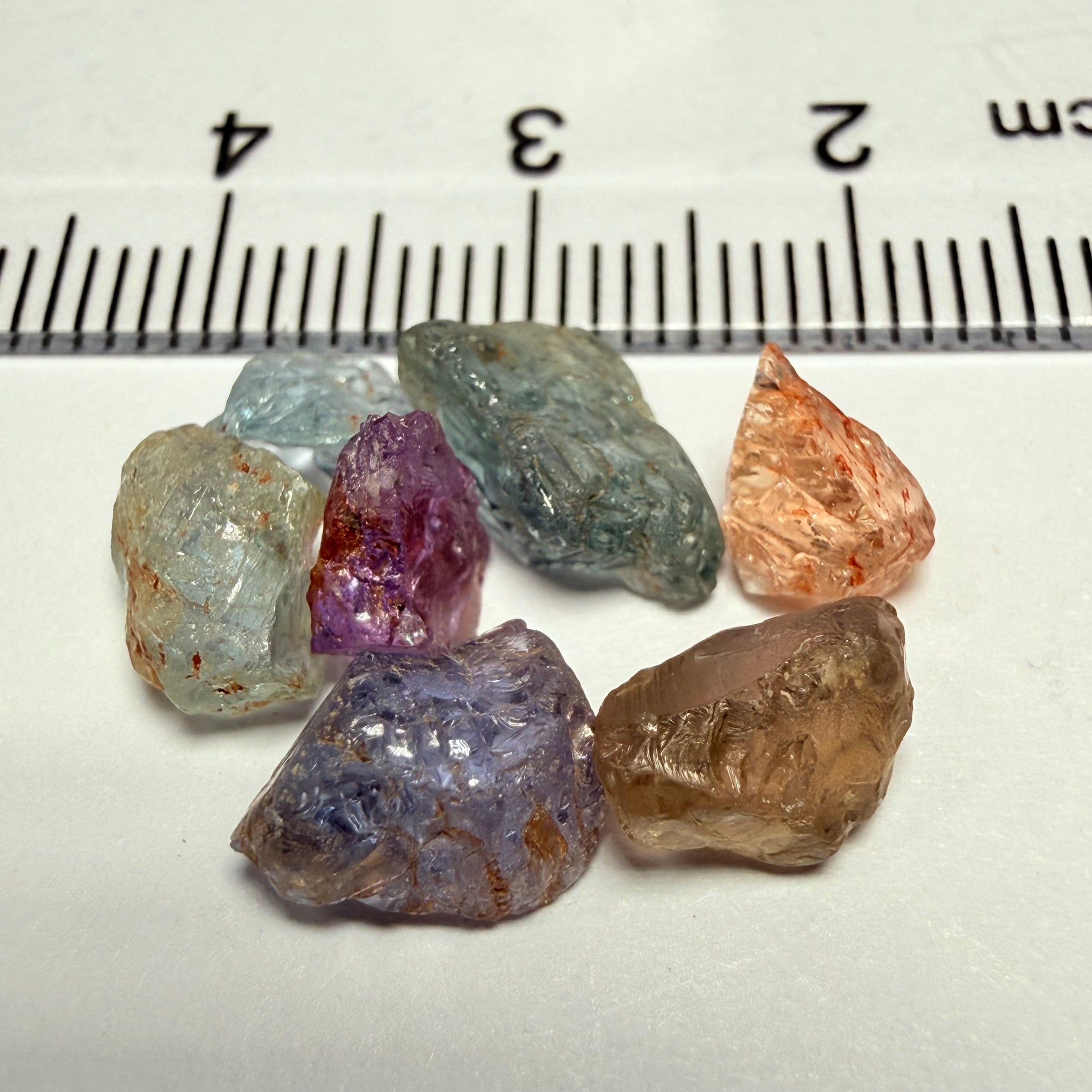 Umba Sapphire Lot, 11.88ct, Umba Valley, Tanzania, Untreated Unheated, slightly to moderately included, 0.77ct-2.38ct