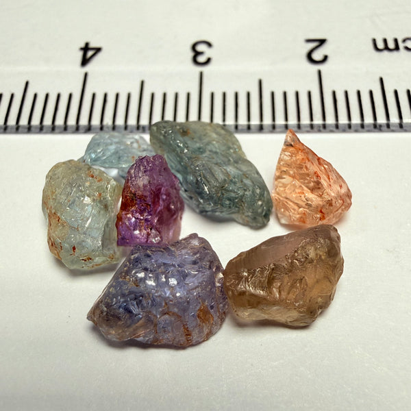 Umba Sapphire Lot, 11.88ct, Umba Valley, Tanzania, Untreated Unheated, slightly to moderately included, 0.77ct-2.38ct