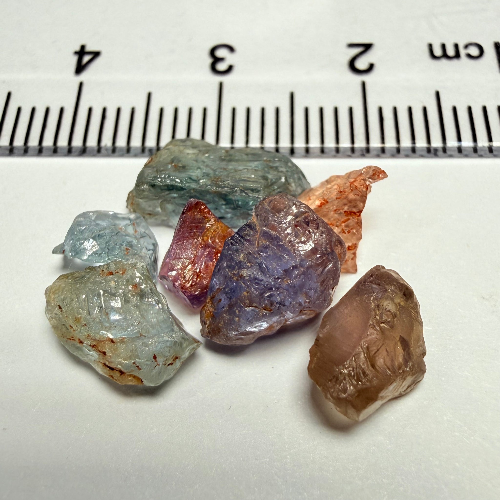 Umba Sapphire Lot, 11.88ct, Umba Valley, Tanzania, Untreated Unheated, slightly to moderately included, 0.77ct-2.38ct