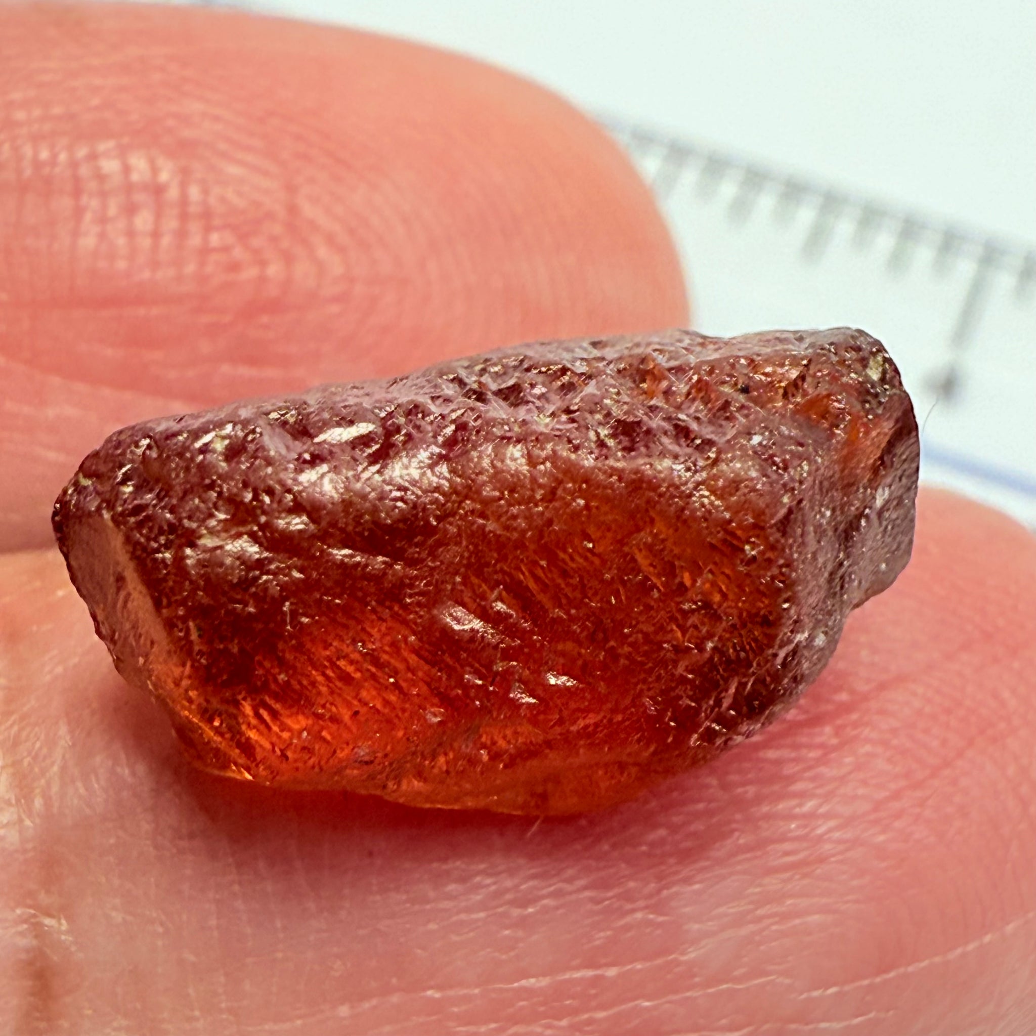 Malaya Garnet, 12.25ct, Super rare size, Tanzania, Untreated Unheated. Just faint parallel silk lines, I have backlit some photos so you can see the silk cannot be seen by the naked eye, very vivid bright colour