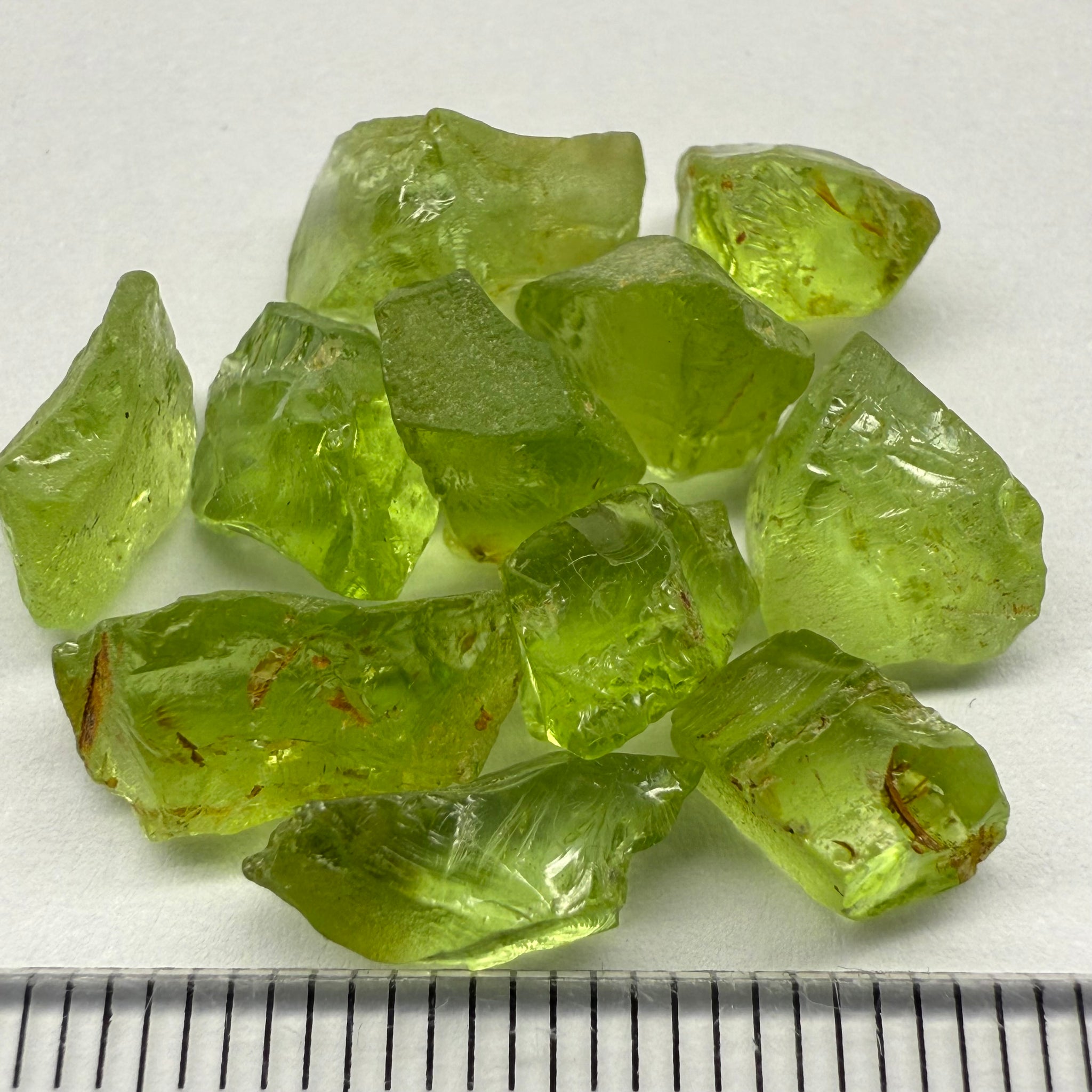 GoGo Peridot Lot, 26.36ct, Mined by the Wa GoGo tribe in Tanzania, Untreated Unheated, Bright Apple Green, 2.04ct-2.81ct, 12pcs, vvs-if