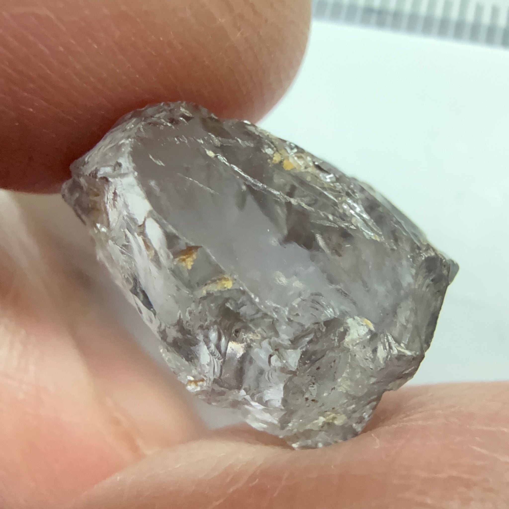 Purple Scapolite Crystal, 11.40ct, Tanzania, Untreated Unheated. Slight issue on the outside that needs to be taken off on disk on faceting, rest VVS-IF clean