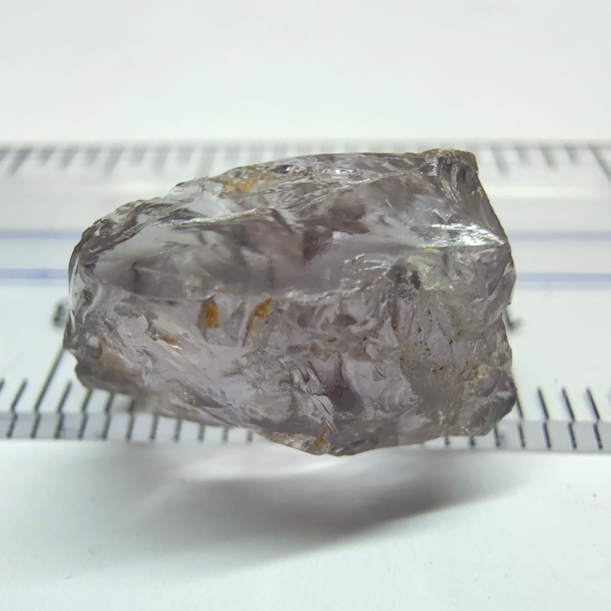 Purple Scapolite Crystal, 11.40ct, Tanzania, Untreated Unheated. Slight issue on the outside that needs to be taken off on disk on faceting, rest VVS-IF clean