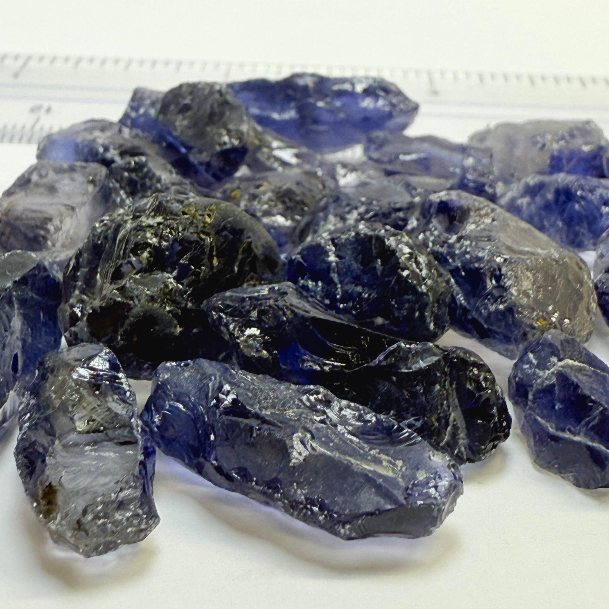 Iolite Lot, 181.83ct, Babati, Tanzania, Untreated Unheated, 22pcs, 8.26ct av. many vvs, some will have the odd veil that you will have to divide the stone or remove on disk