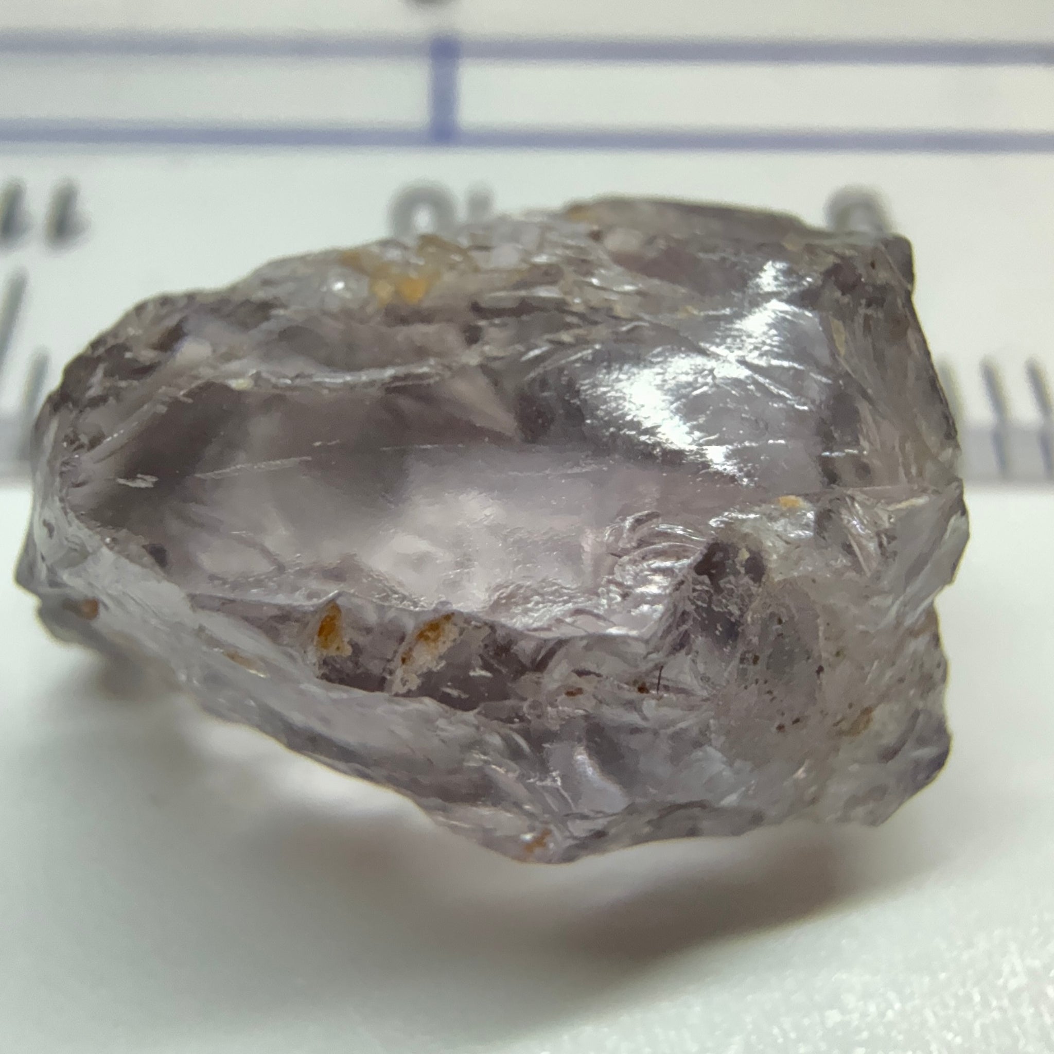 Purple Scapolite Crystal, 11.40ct, Tanzania, Untreated Unheated. Slight issue on the outside that needs to be taken off on disk on faceting, rest VVS-IF clean