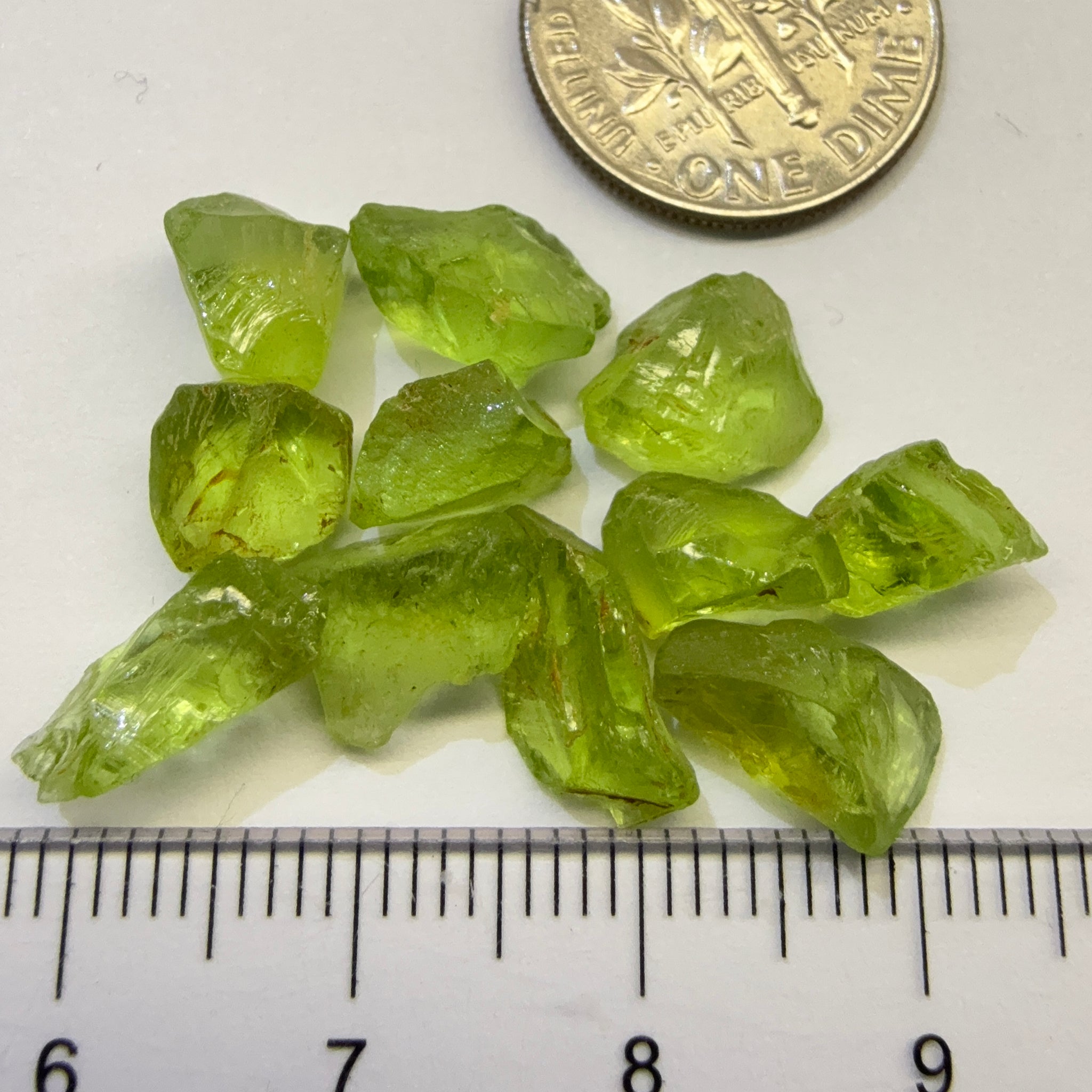 GoGo Peridot Lot, 26.36ct, Mined by the Wa GoGo tribe in Tanzania, Untreated Unheated, Bright Apple Green, 2.04ct-2.81ct, 12pcs, vvs-if