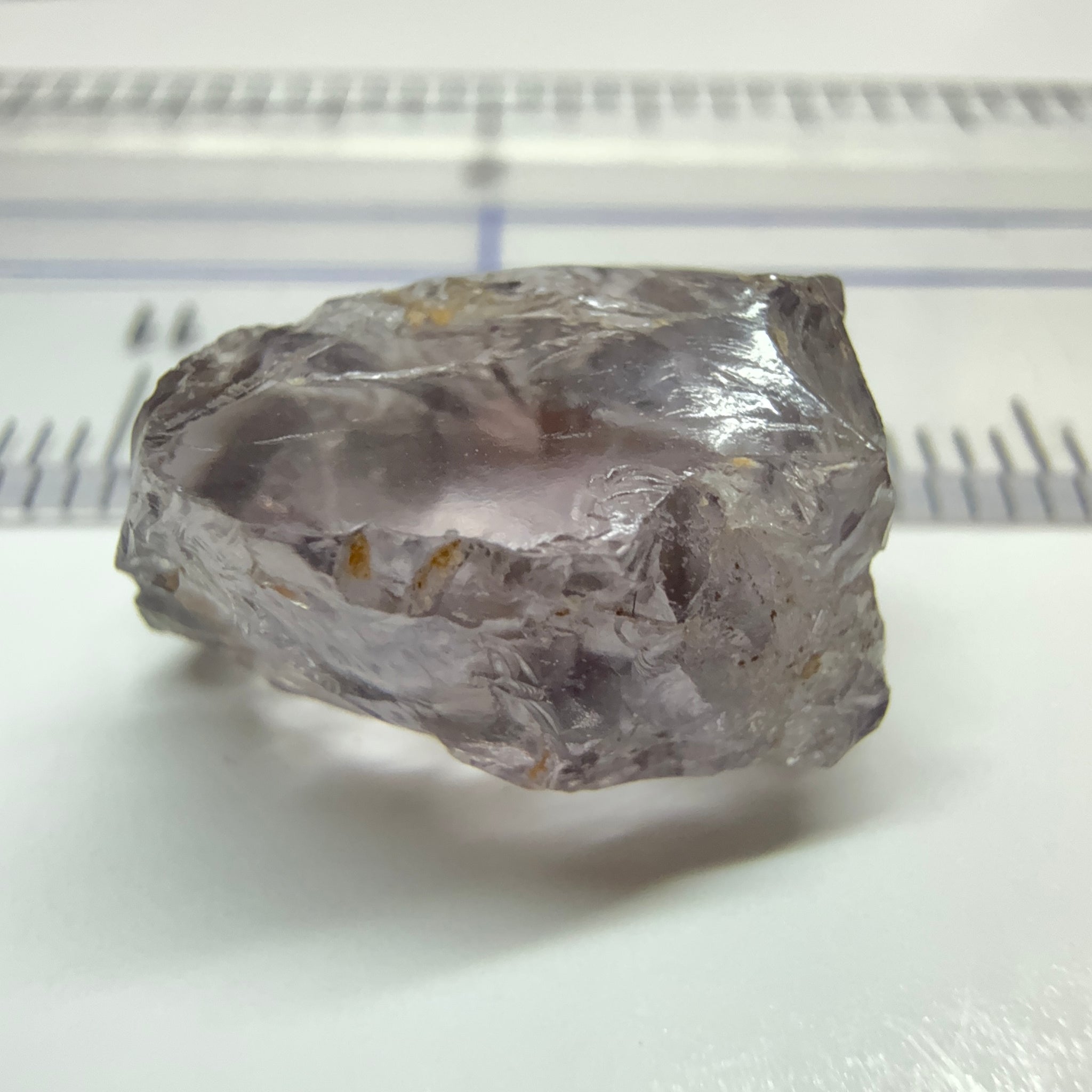 Purple Scapolite Crystal, 11.40ct, Tanzania, Untreated Unheated. Slight issue on the outside that needs to be taken off on disk on faceting, rest VVS-IF clean