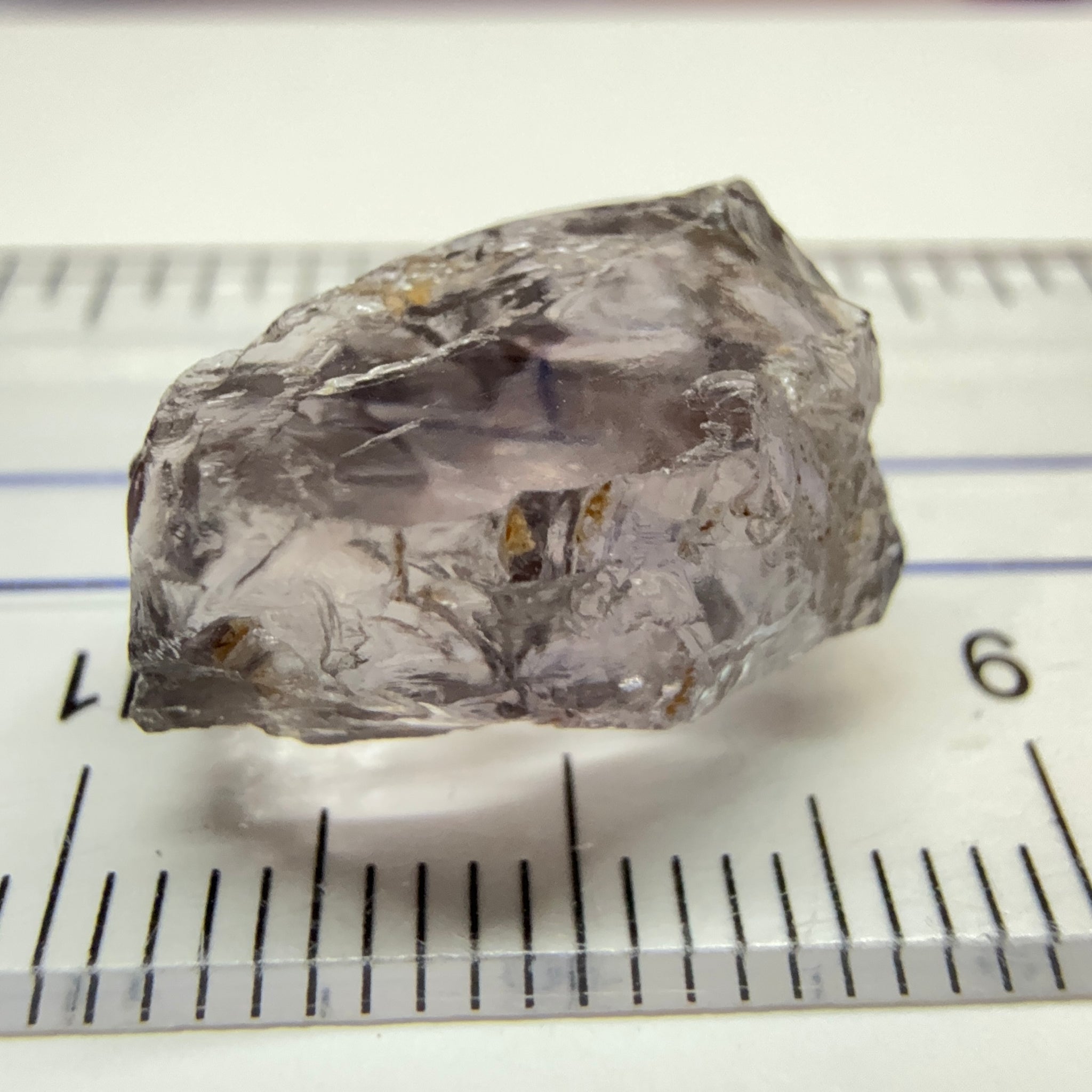 Purple Scapolite Crystal, 11.40ct, Tanzania, Untreated Unheated. Slight issue on the outside that needs to be taken off on disk on faceting, rest VVS-IF clean