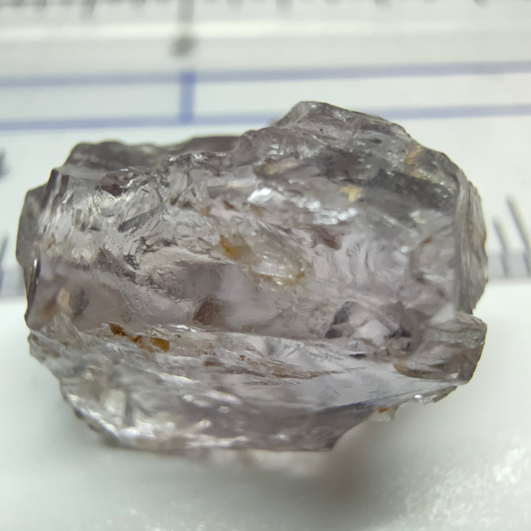 Purple Scapolite Crystal, 11.40ct, Tanzania, Untreated Unheated. Slight issue on the outside that needs to be taken off on disk on faceting, rest VVS-IF clean