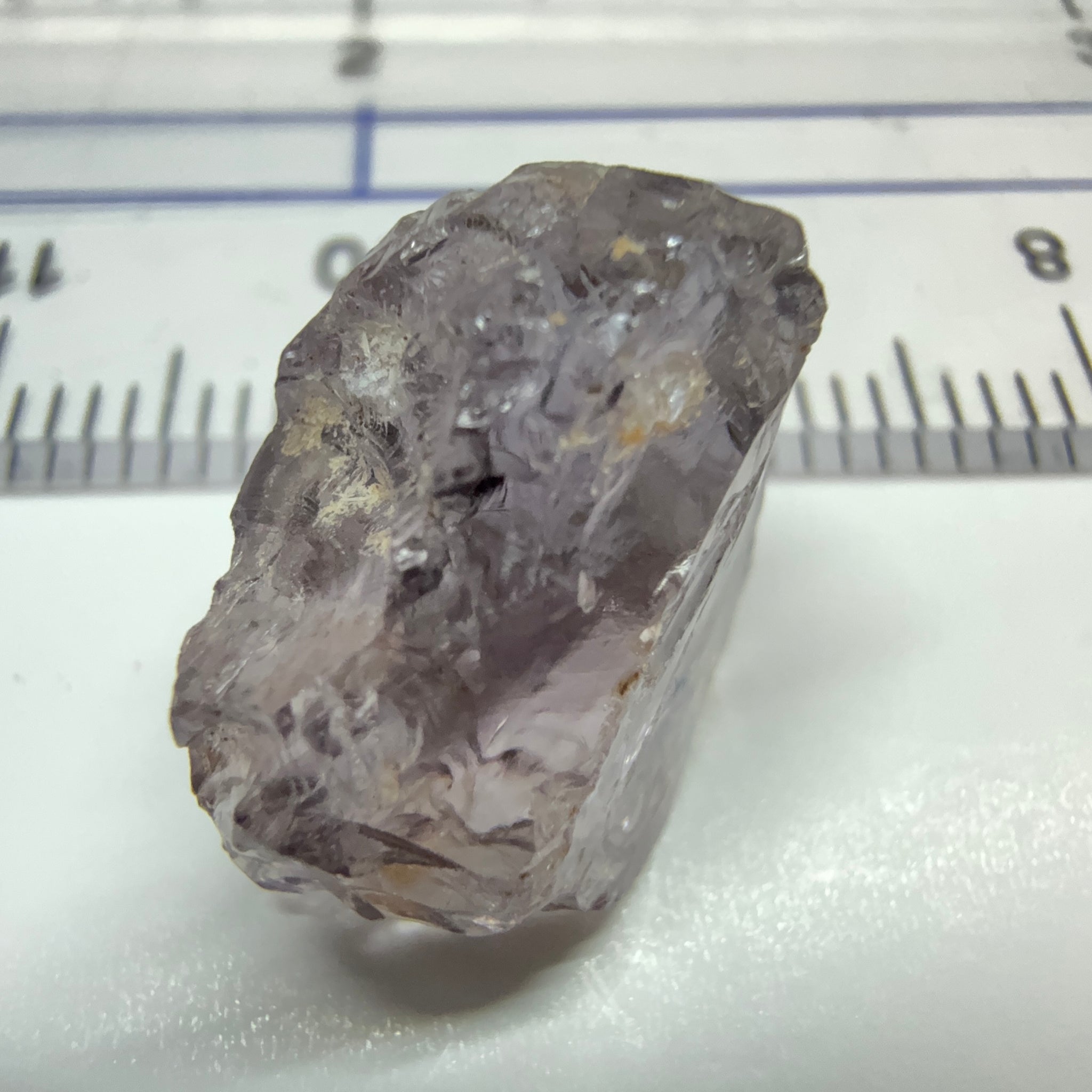 Purple Scapolite Crystal, 11.40ct, Tanzania, Untreated Unheated. Slight issue on the outside that needs to be taken off on disk on faceting, rest VVS-IF clean