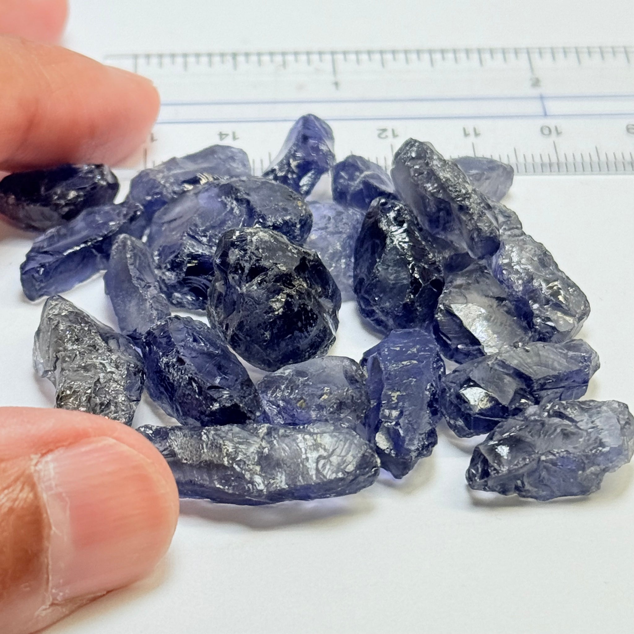 Iolite Lot, 181.83ct, Babati, Tanzania, Untreated Unheated, 22pcs, 8.26ct av. many vvs, some will have the odd veil that you will have to divide the stone or remove on disk