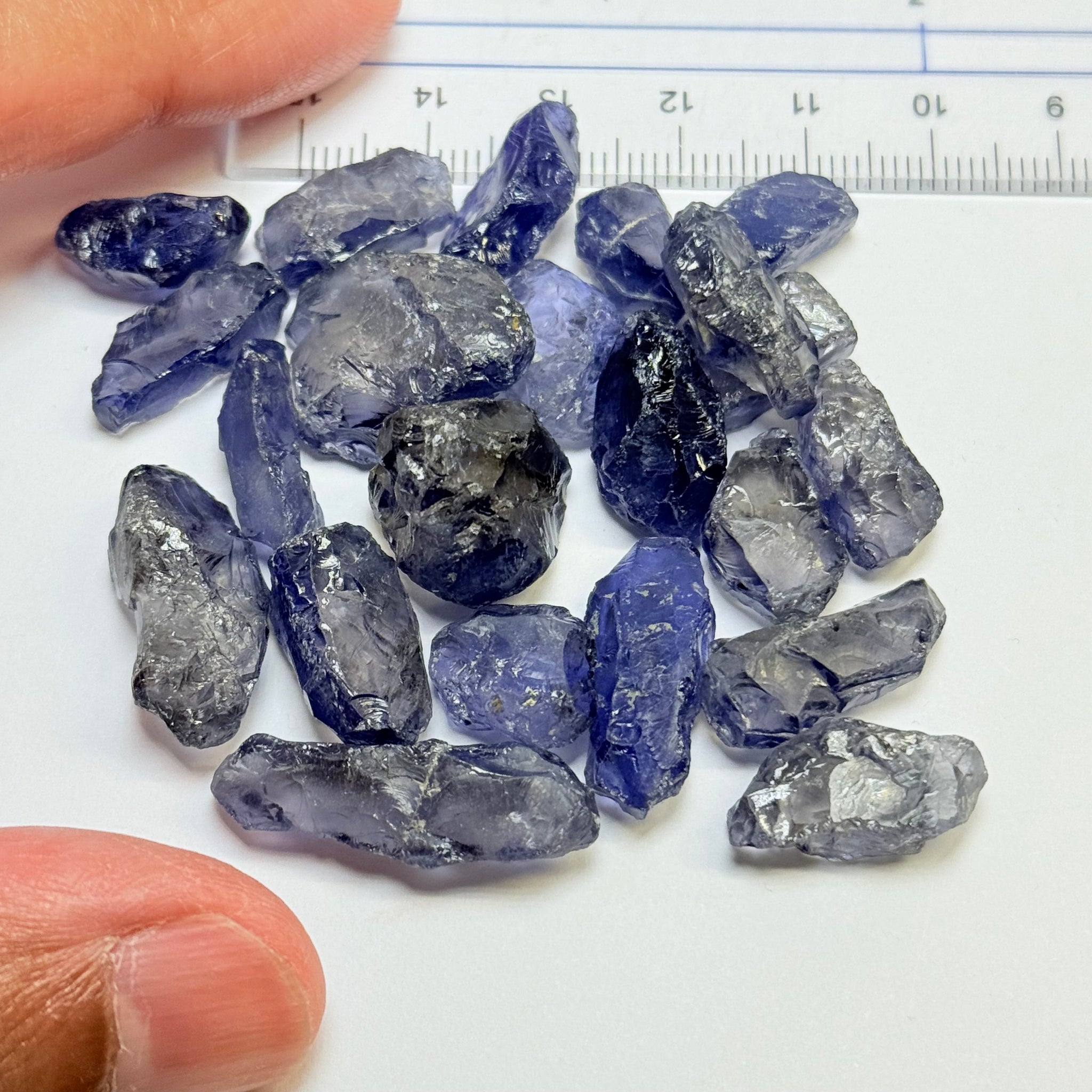 Iolite Lot, 181.83ct, Babati, Tanzania, Untreated Unheated, 22pcs, 8.26ct av. many vvs, some will have the odd veil that you will have to divide the stone or remove on disk