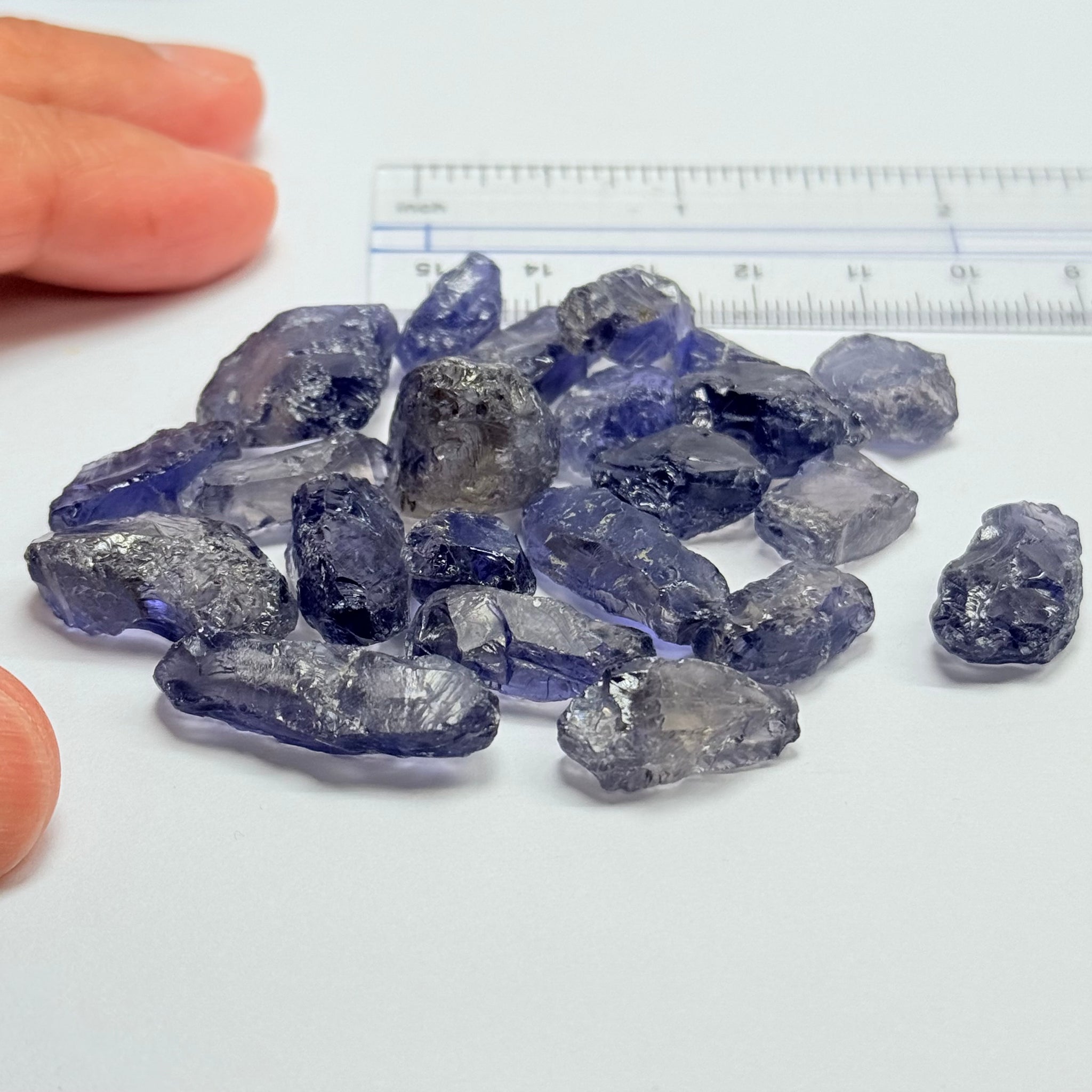 Iolite Lot, 181.83ct, Babati, Tanzania, Untreated Unheated, 22pcs, 8.26ct av. many vvs, some will have the odd veil that you will have to divide the stone or remove on disk