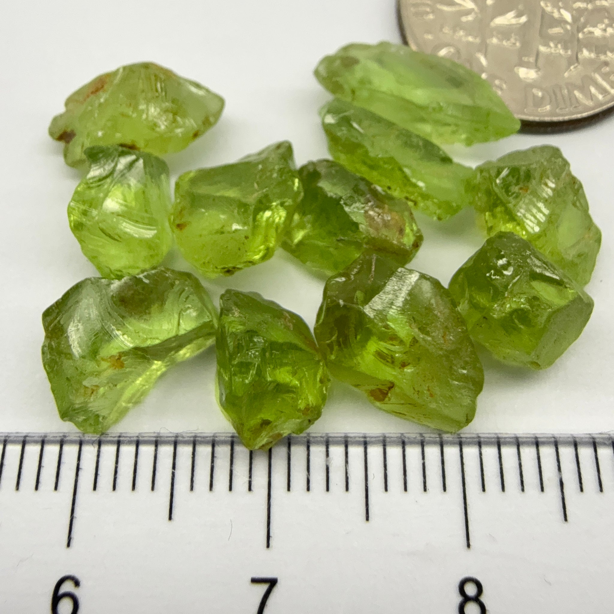 GoGo Peridot Lot, 26.49ct, Mined by the Wa GoGo tribe in Tanzania, Untreated Unheated, Bright Apple Green, 2.02ct-2.81ct, 11pcs, vvs-if