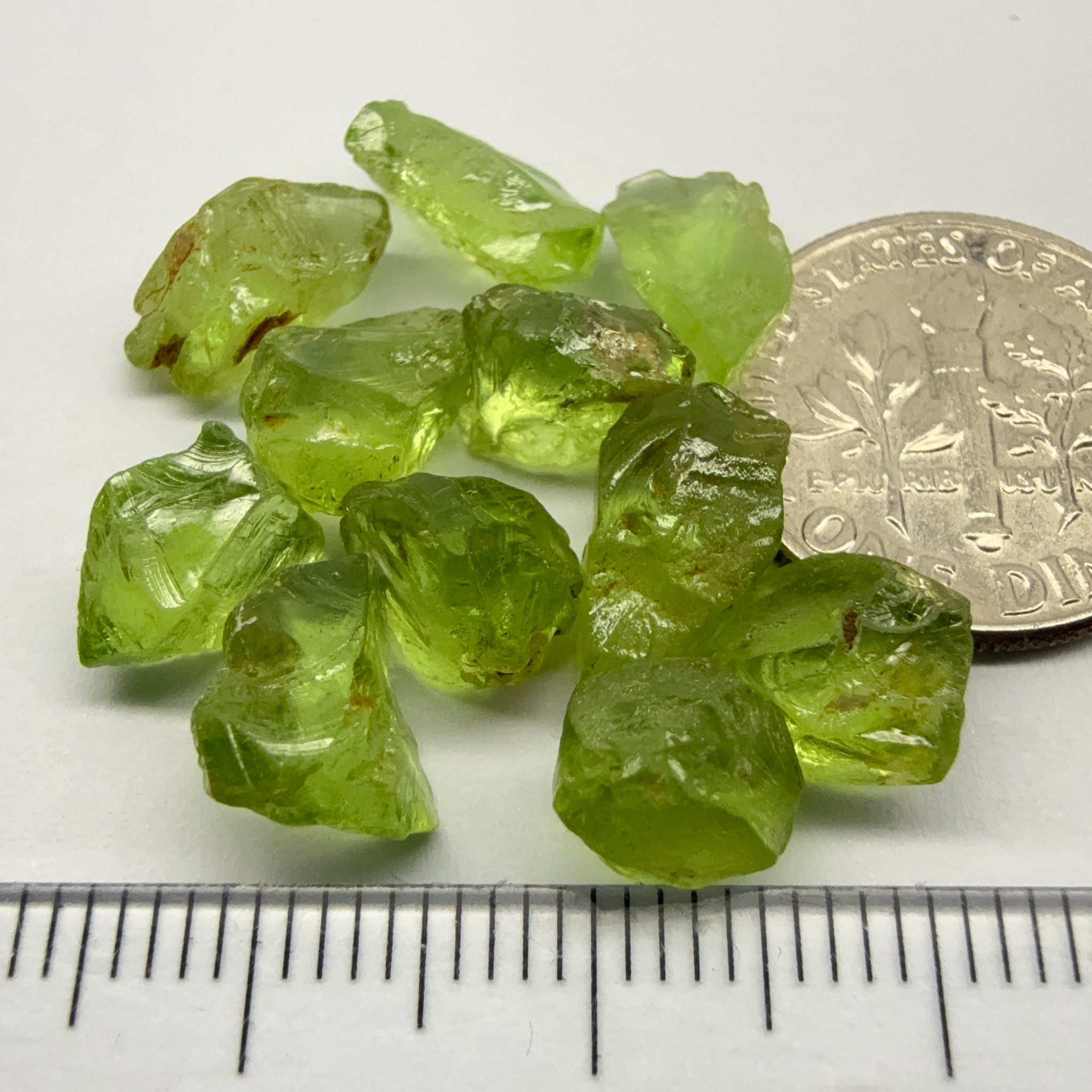 GoGo Peridot Lot, 26.49ct, Mined by the Wa GoGo tribe in Tanzania, Untreated Unheated, Bright Apple Green, 2.02ct-2.81ct, 11pcs, vvs-if