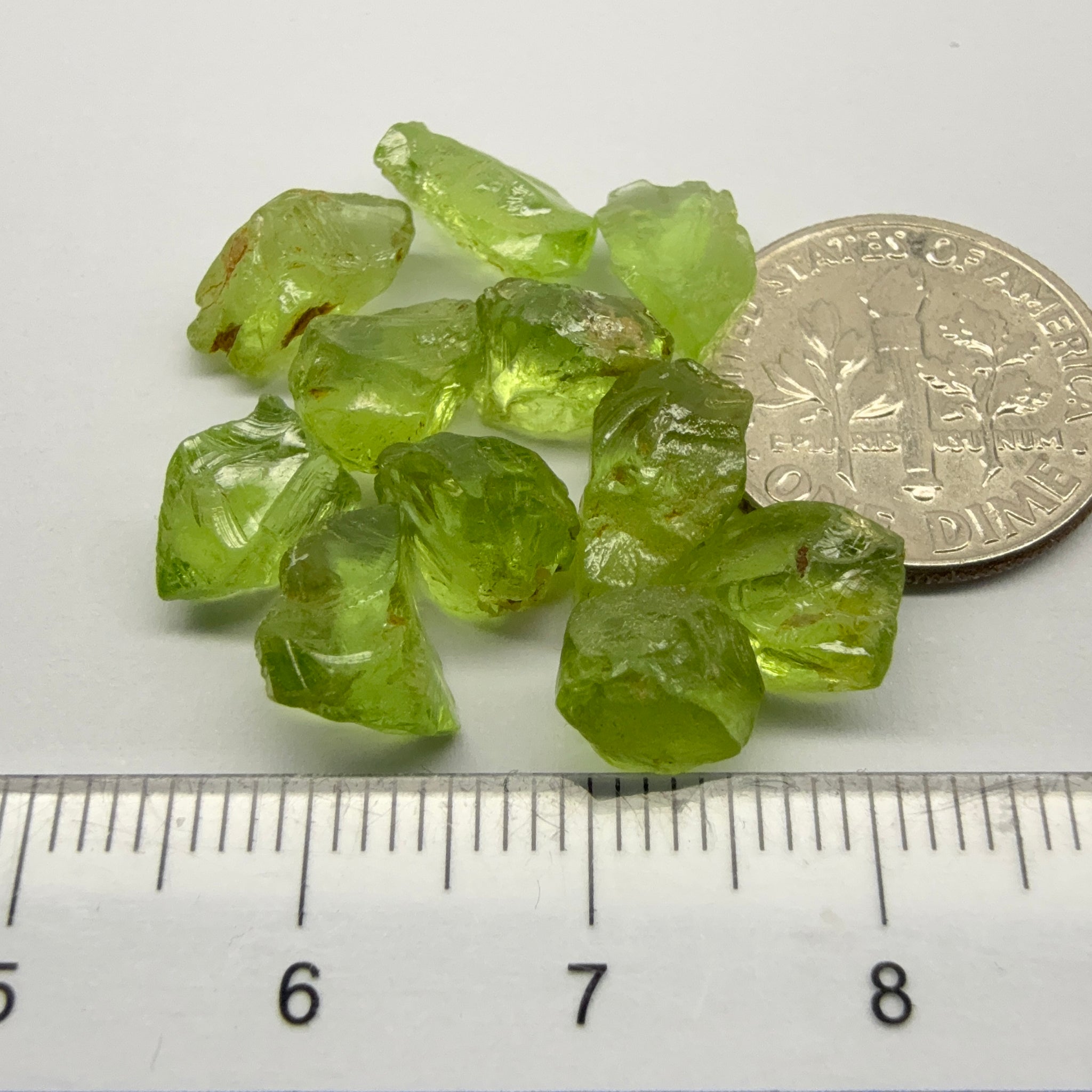 GoGo Peridot Lot, 26.49ct, Mined by the Wa GoGo tribe in Tanzania, Untreated Unheated, Bright Apple Green, 2.02ct-2.81ct, 11pcs, vvs-if