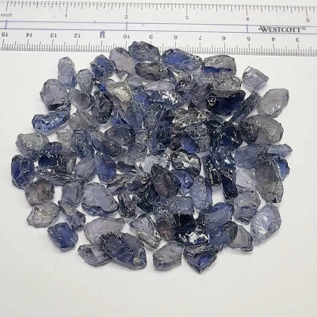 Iolite Lot, 69.30gm / 346.50ct, Babati, Tanzania, Untreated Unheated, mixed clarity lot between clean vvs through to si and flats 2.20ct - 7.66ct