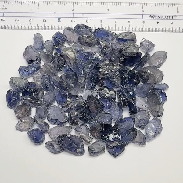 Iolite Lot, 69.30gm / 346.50ct, Babati, Tanzania, Untreated Unheated, mixed clarity lot between clean vvs through to si and flats 2.20ct - 7.66ct