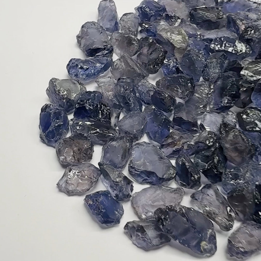 Iolite Lot, 69.30gm / 346.50ct, Babati, Tanzania, Untreated Unheated, mixed clarity lot between clean vvs through to si and flats 2.20ct - 7.66ct