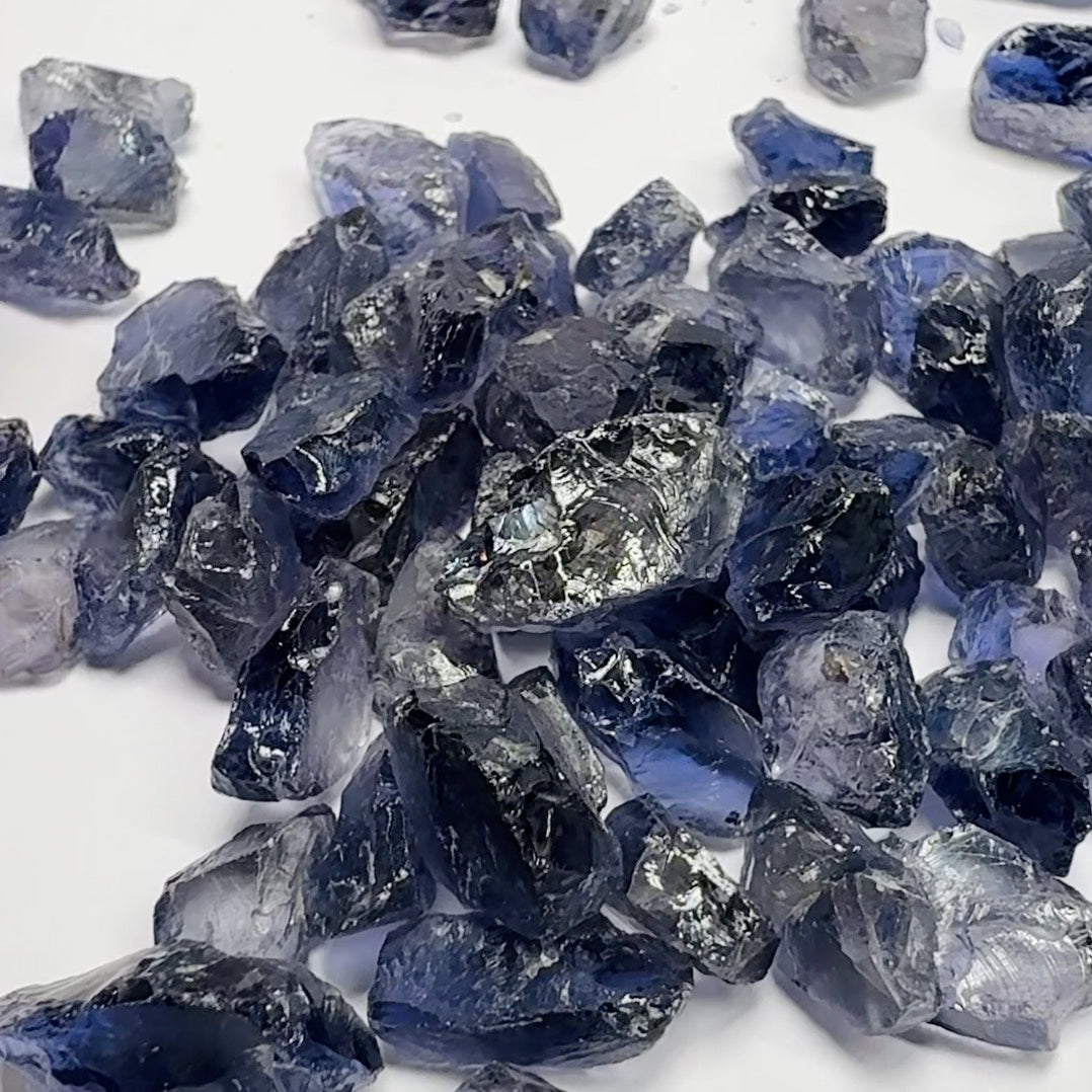 Iolite Lot, 69.30gm / 346.50ct, Babati, Tanzania, Untreated Unheated, mixed clarity lot between clean vvs through to si and flats 2.20ct - 7.66ct