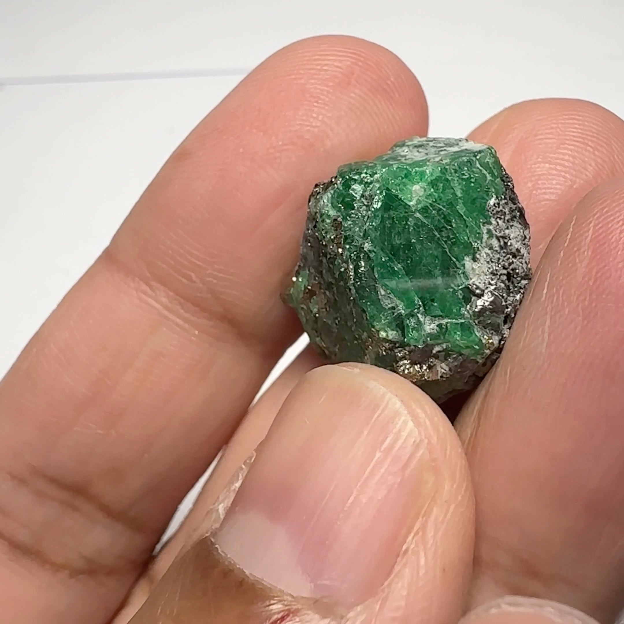 33.27ct Tsavorite Garnet on matrix with pyrite, Merelani, Tanzania