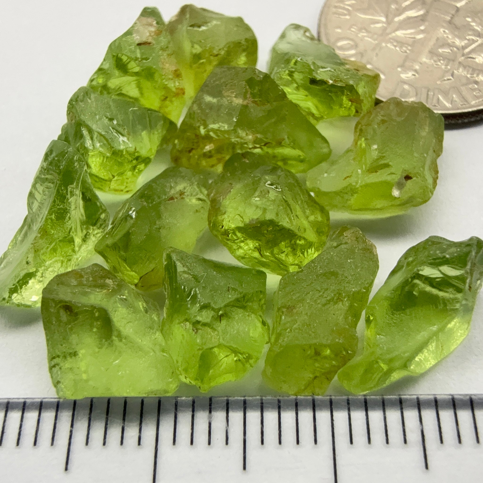 GoGo Peridot Lot, 33.37ct, Mined by the Wa GoGo tribe in Tanzania, Untreated Unheated, Bright Apple Green, 2.17ct-3.02ct, 13pcs, vvs-if