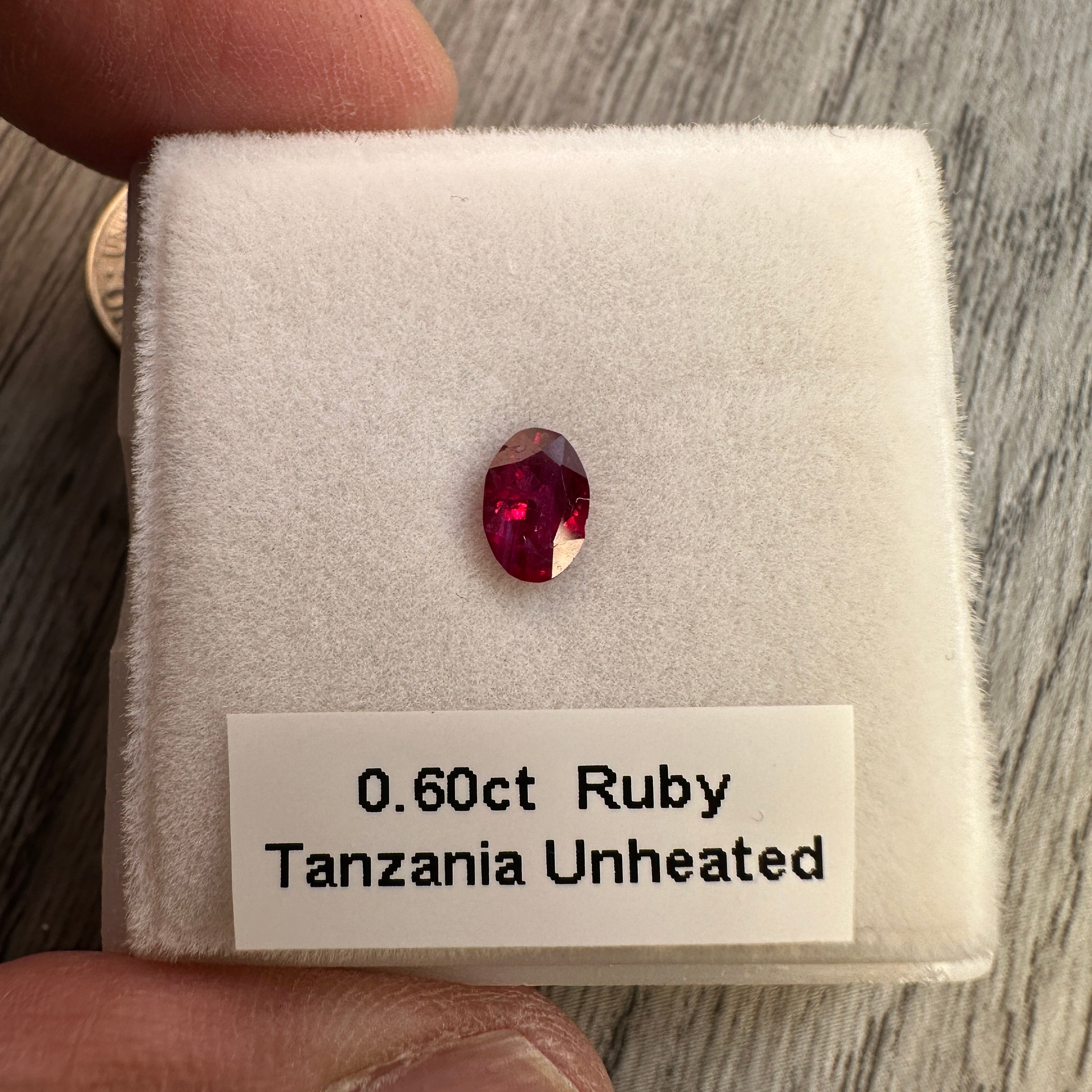 0.60ct Ruby, Tanzania, Untreated Unheated