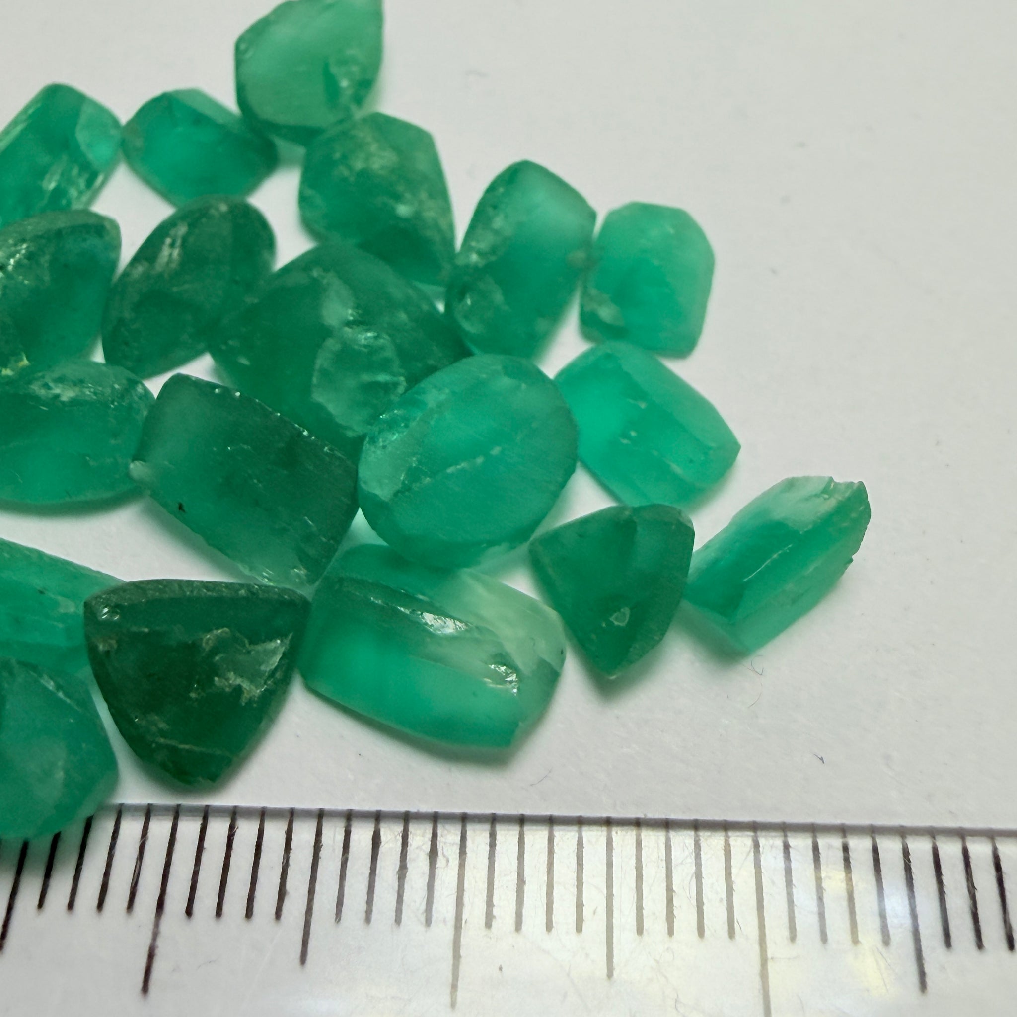 Emerald Pre-Form Lot, 37.84ct, Tanzania, Untreated Unheated, No oil, all have inclusions