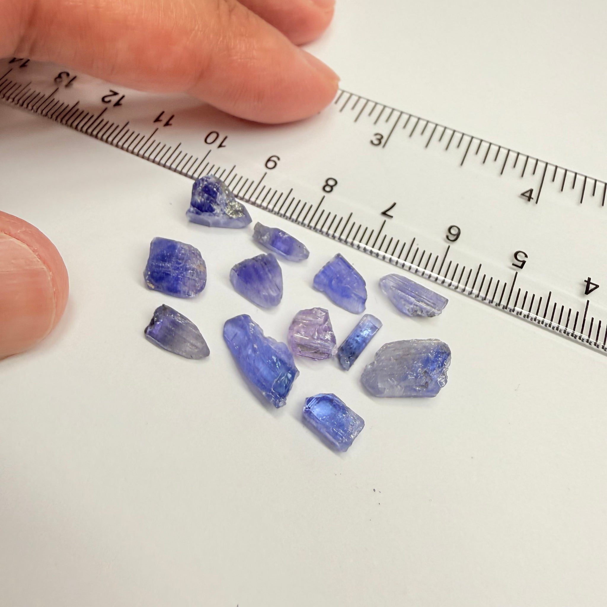 Tanzanite Crystal Lot, 21.32ct, Merelani, Tanzania. Gently Heated, these are tiny but great for setting in jewellery