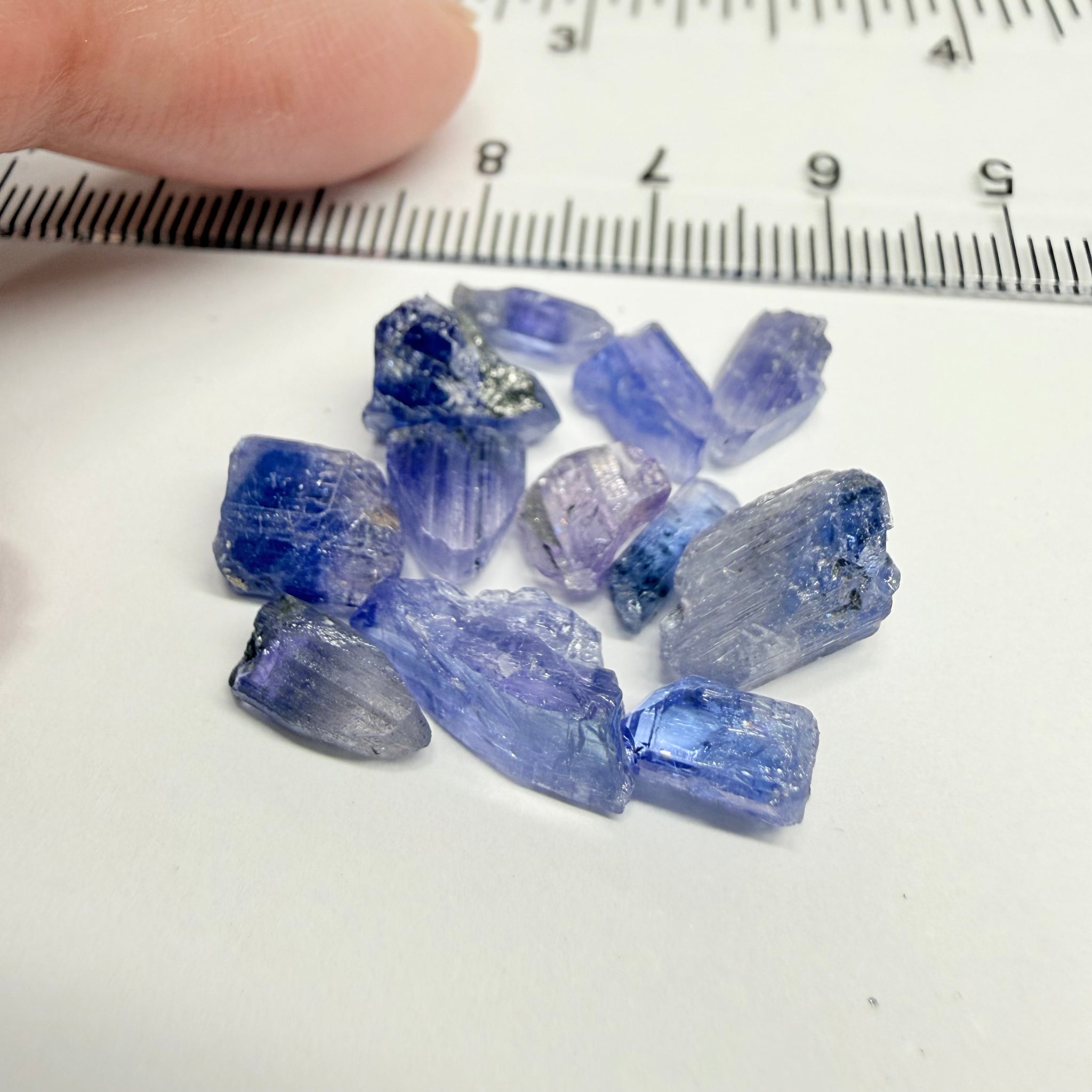 Tanzanite Crystal Lot, 21.32ct, Merelani, Tanzania. Gently Heated, these are tiny but great for setting in jewellery