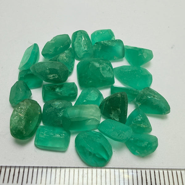 Emerald Pre-Form Lot, 37.84ct, Tanzania, Untreated Unheated, No oil, all have inclusions
